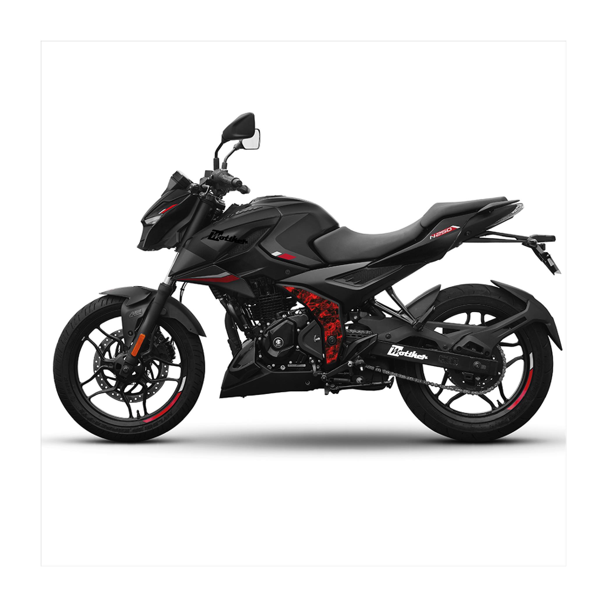 BAJAJ PULSAR N250 Orta Şase Motosiklet Sticker Etiket Kaplama Modeli Fırtına Desen Kırmızı