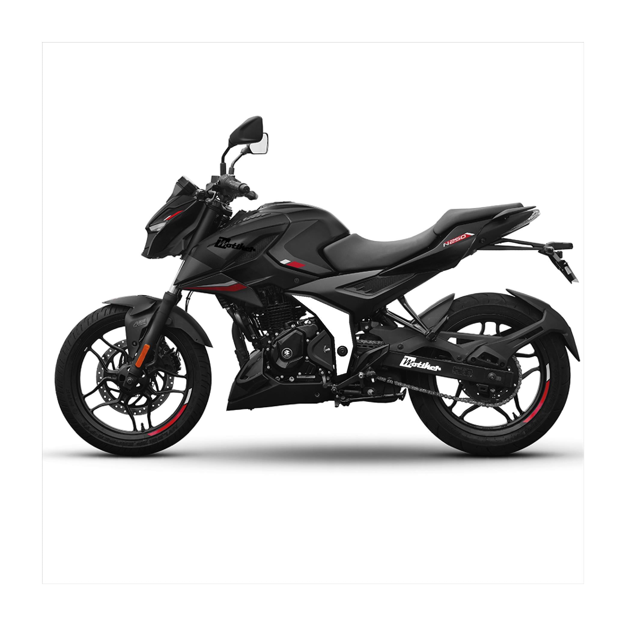 BAJAJ PULSAR N250 Orta Şase Motosiklet Sticker Etiket Kaplama Modeli Beyaz