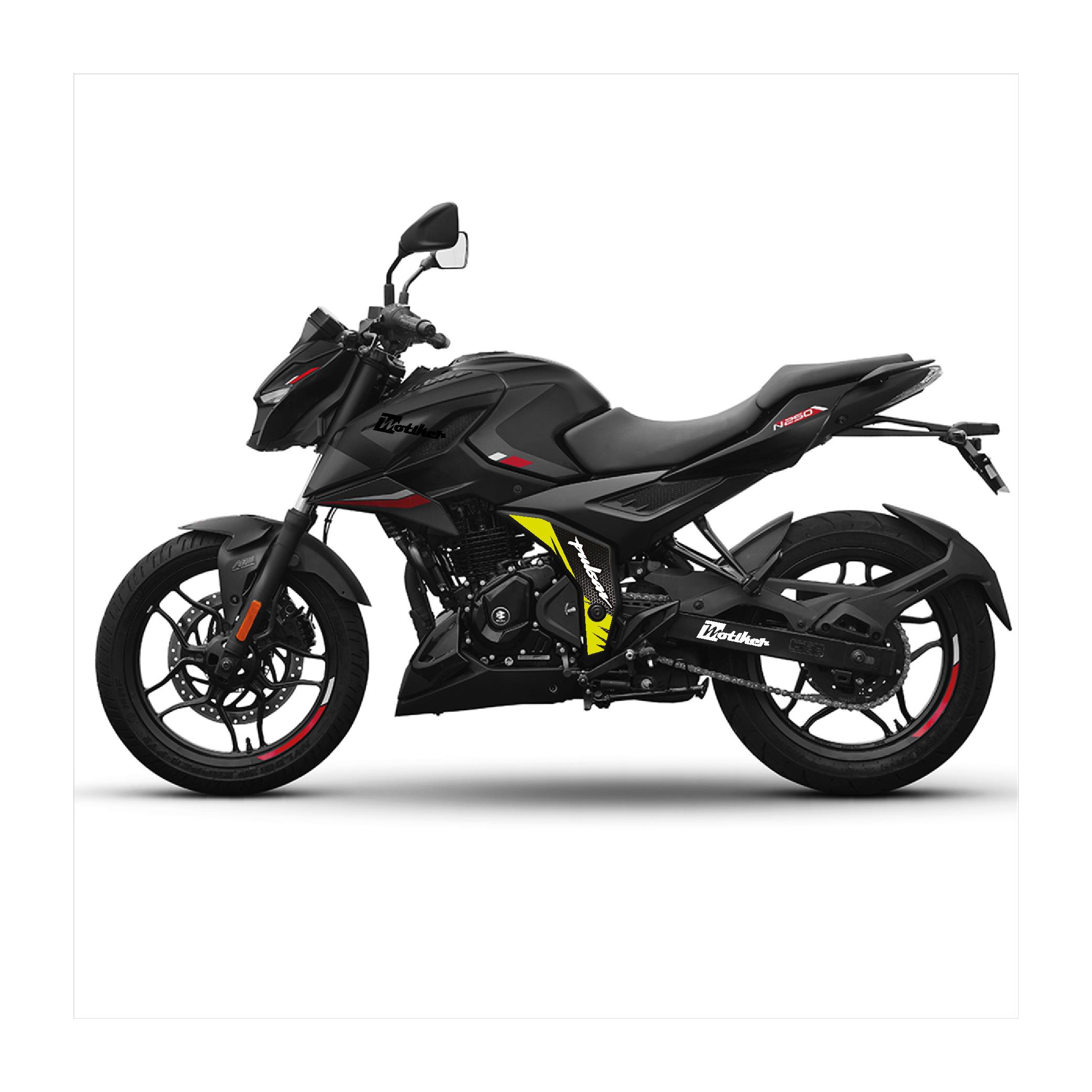 BAJAJ PULSAR N250 Orta Şase Motosiklet Sticker Etiket Kaplama Modeli Pulsar Sarı