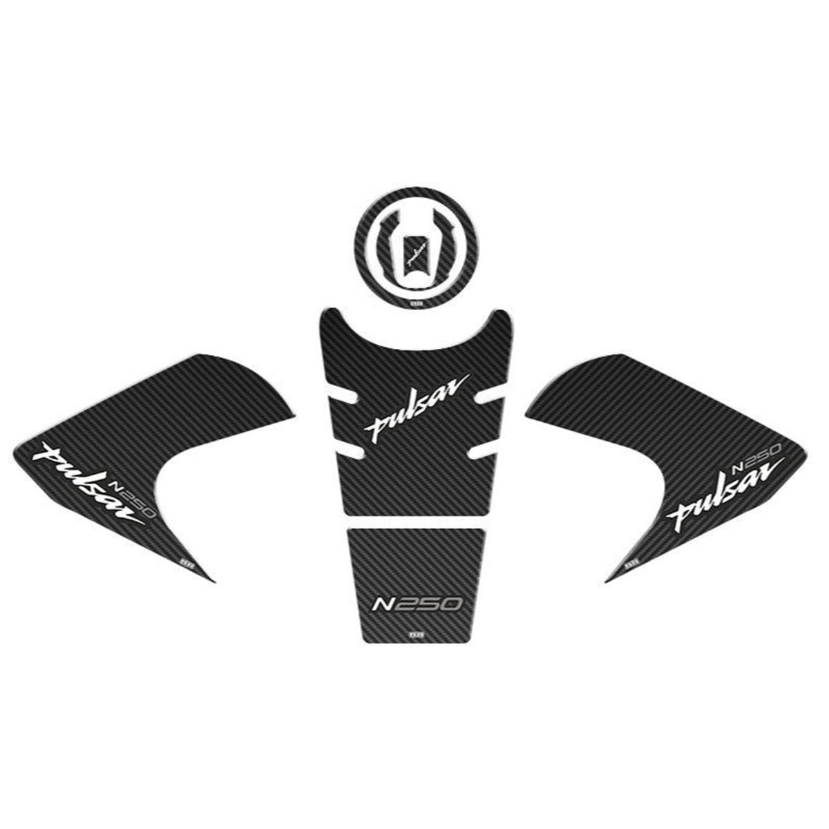 Bajaj Pulsar N250 Tank Pad Set Siyah-Beyaz Sticker Etiket Modelleri