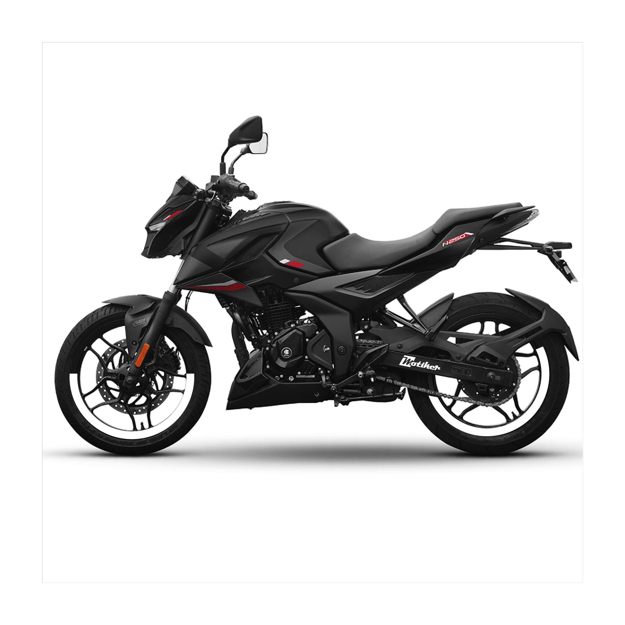 BAJAJ PULSAR N250 Yarım Kaplama Jant Sticker Etiket Modeli Beyaz