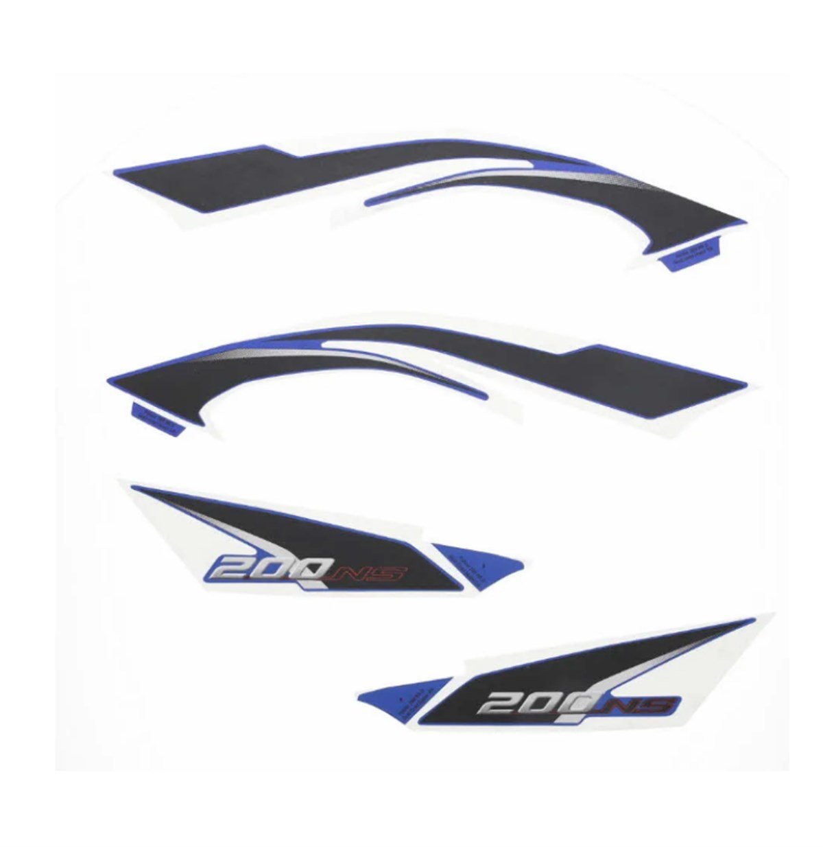 Bajaj Pulsar NS 200 Mavi Sele Altı Panel Etiket Takımı