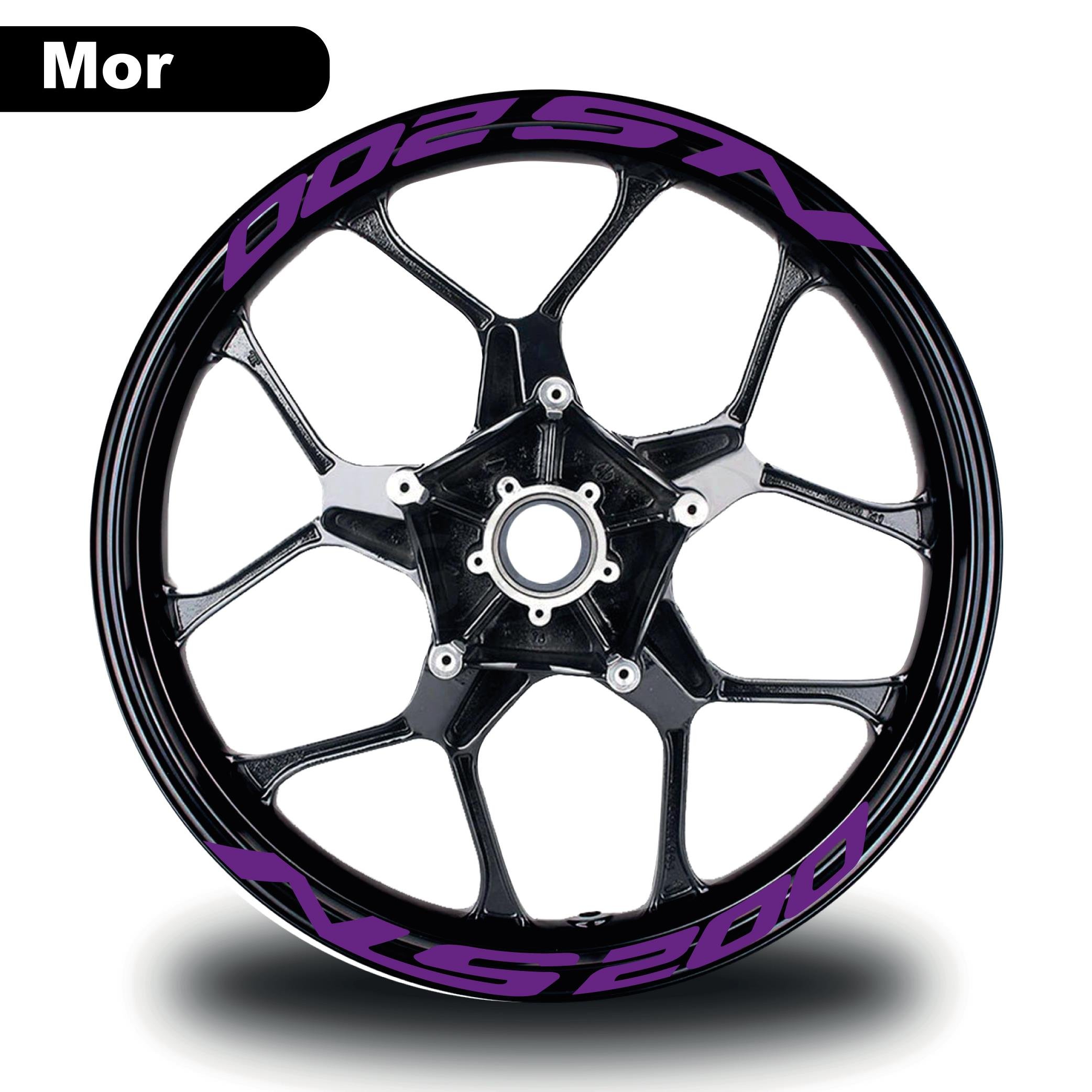 PULSAR NS 200Bajaj Pulsar NS 200 Yazılı 8 Li Jant İçi Yazı Sticker Mor