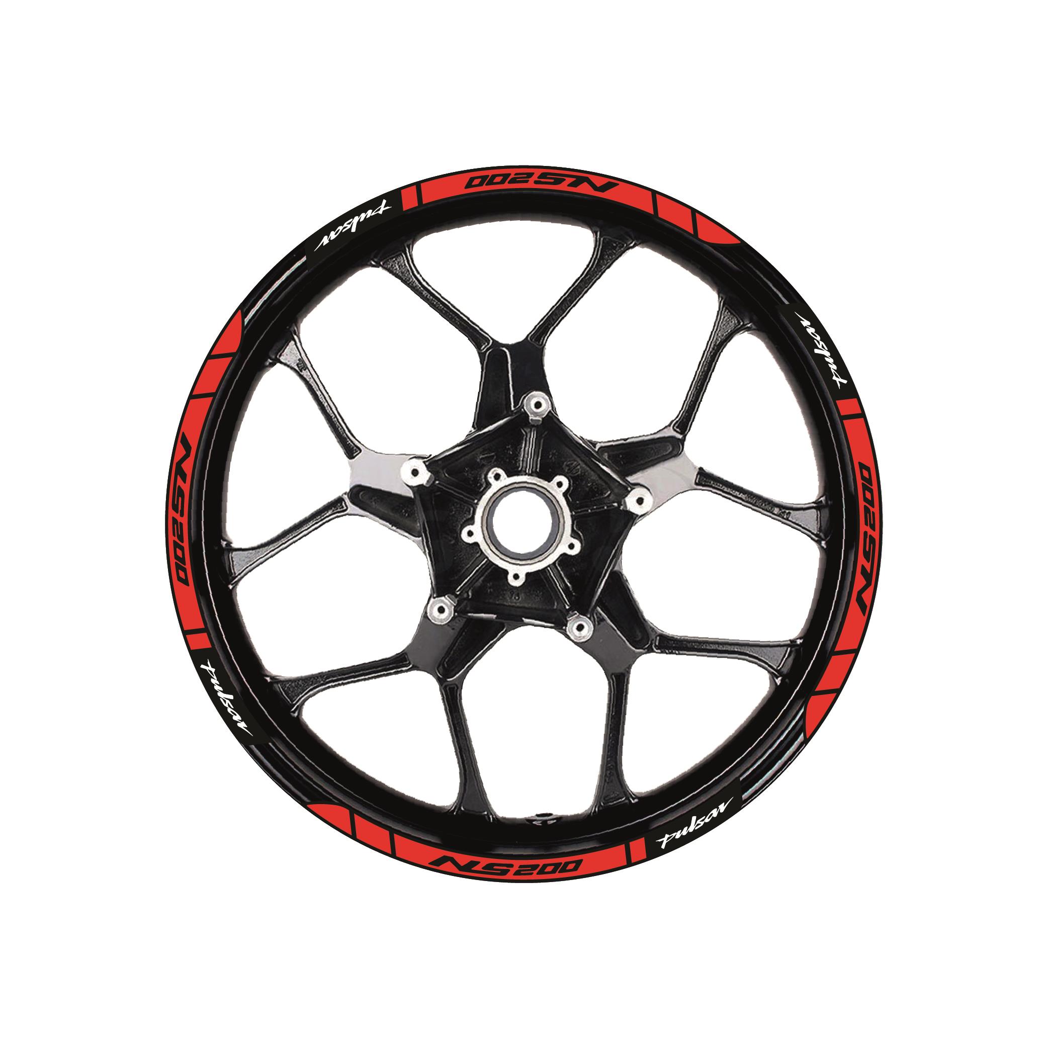 Bajaj Pulsar NS200 Baskılı Jant Dışı Şerit Motosiklet Sticker Etiket Modeli Kırmızı