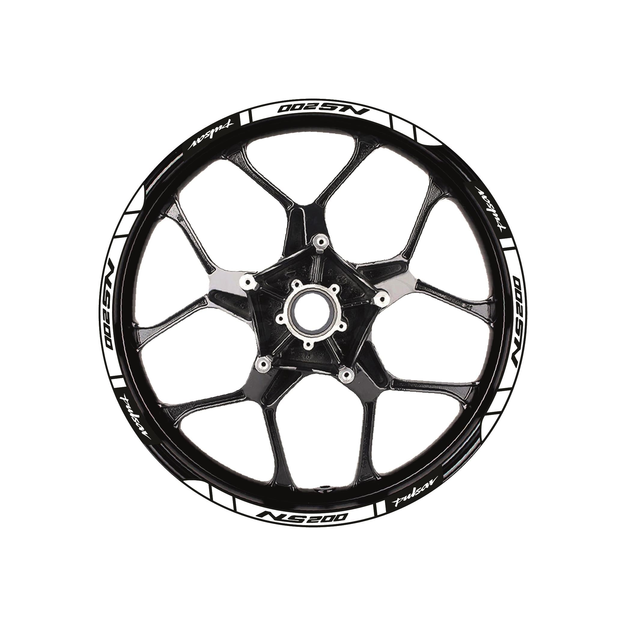 Bajaj Pulsar NS200 Baskılı Jant Dışı Şerit Motosiklet Sticker Etiket Modeli Beyaz