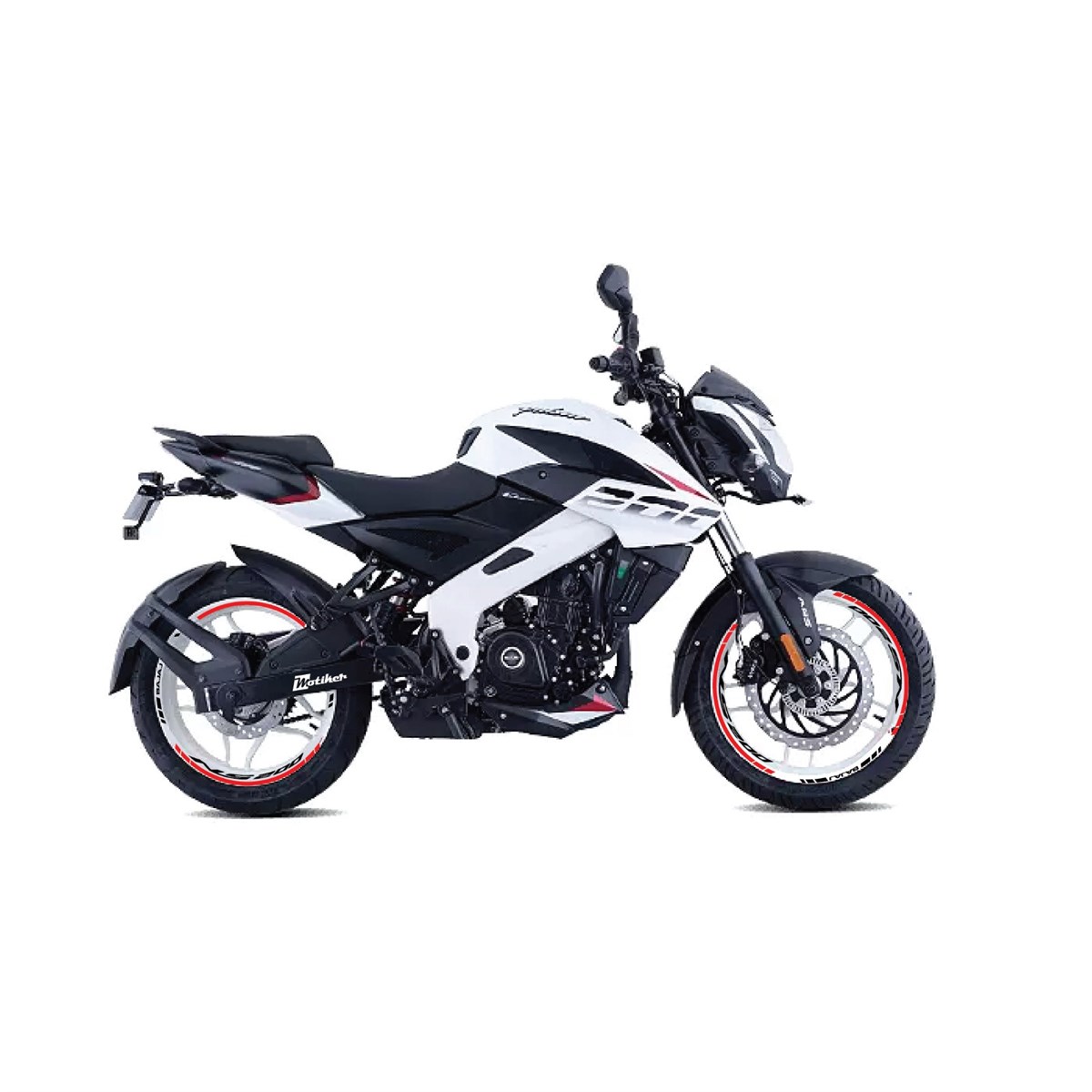 Bajaj Pulsar NS200 Kırmızı ve Siyah İç ve Dış Yazılı Jant Sticker Modeli