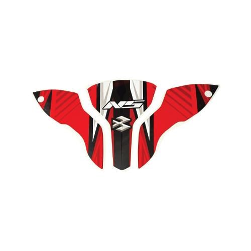 Bajaj Pulsar NS200 Ön Kafa 3 Parça Baskılı Motosiklet Sticker Kaplama Etiket Modeli Kırmızı