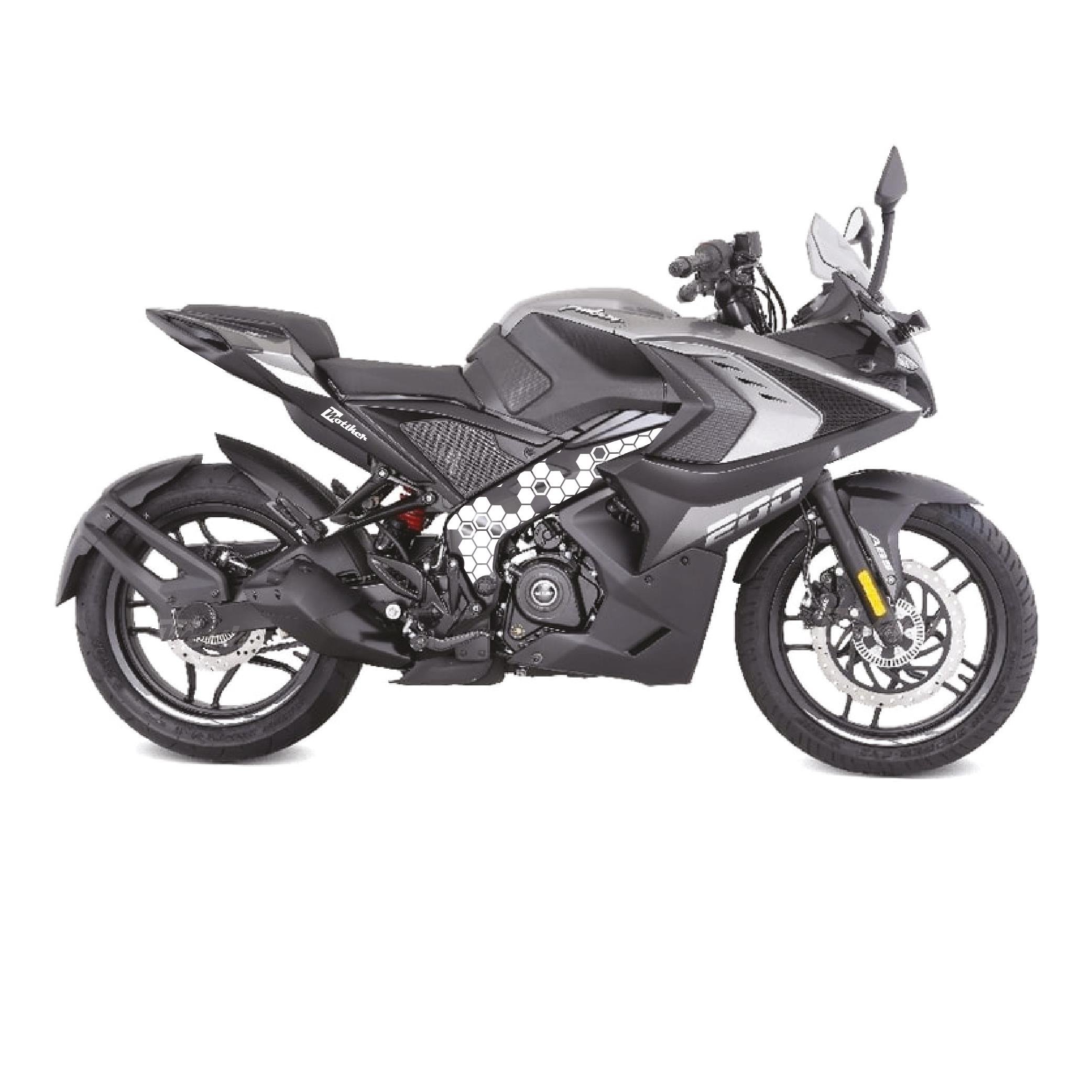 BAJAJ PULSAR RS200 Orta Şase Motosiklet Sticker Etiket Petek Desen Beyaz
