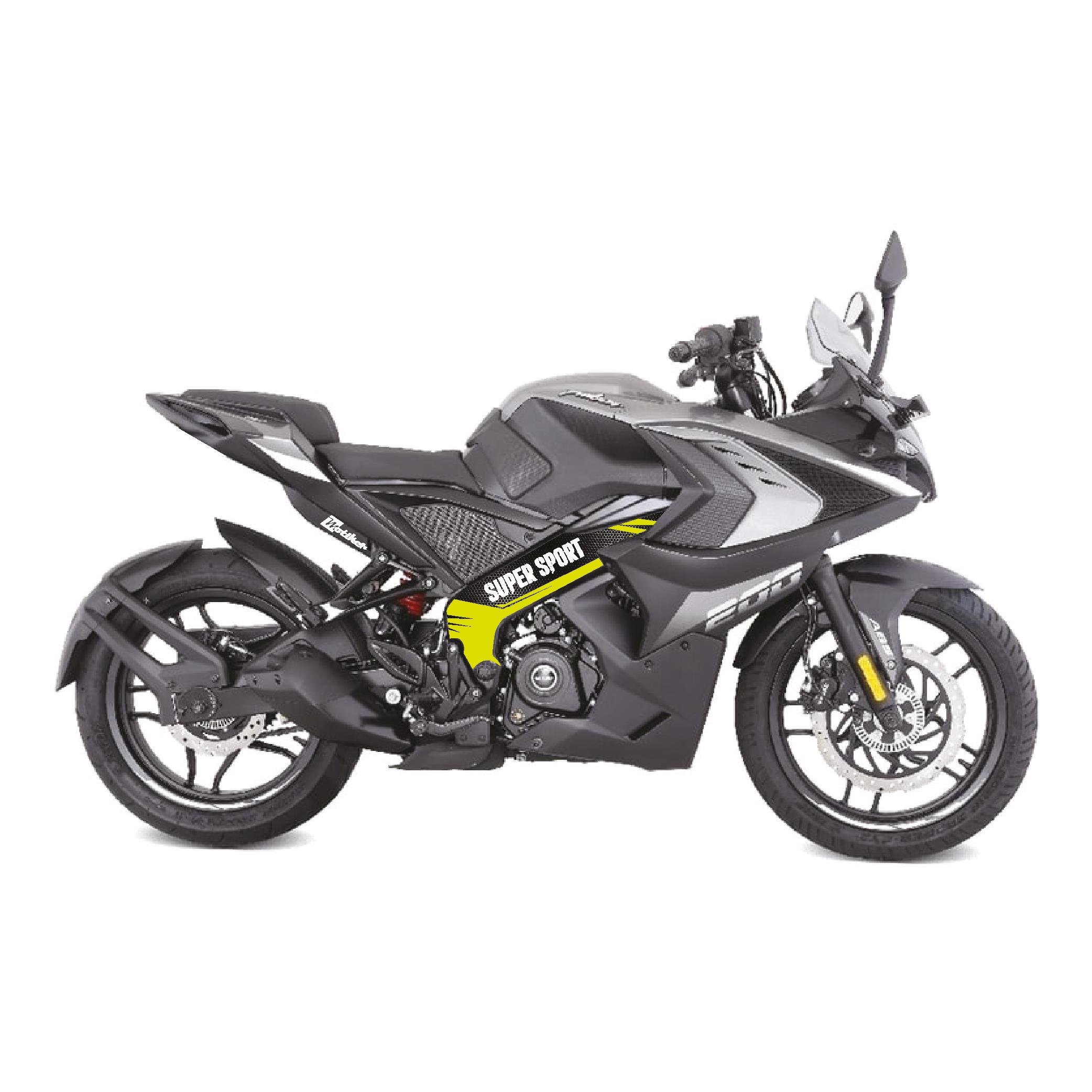 BAJAJ PULSAR RS200 Orta Şase Motosiklet Sticker Etiket Modeli Super Sport Sarı