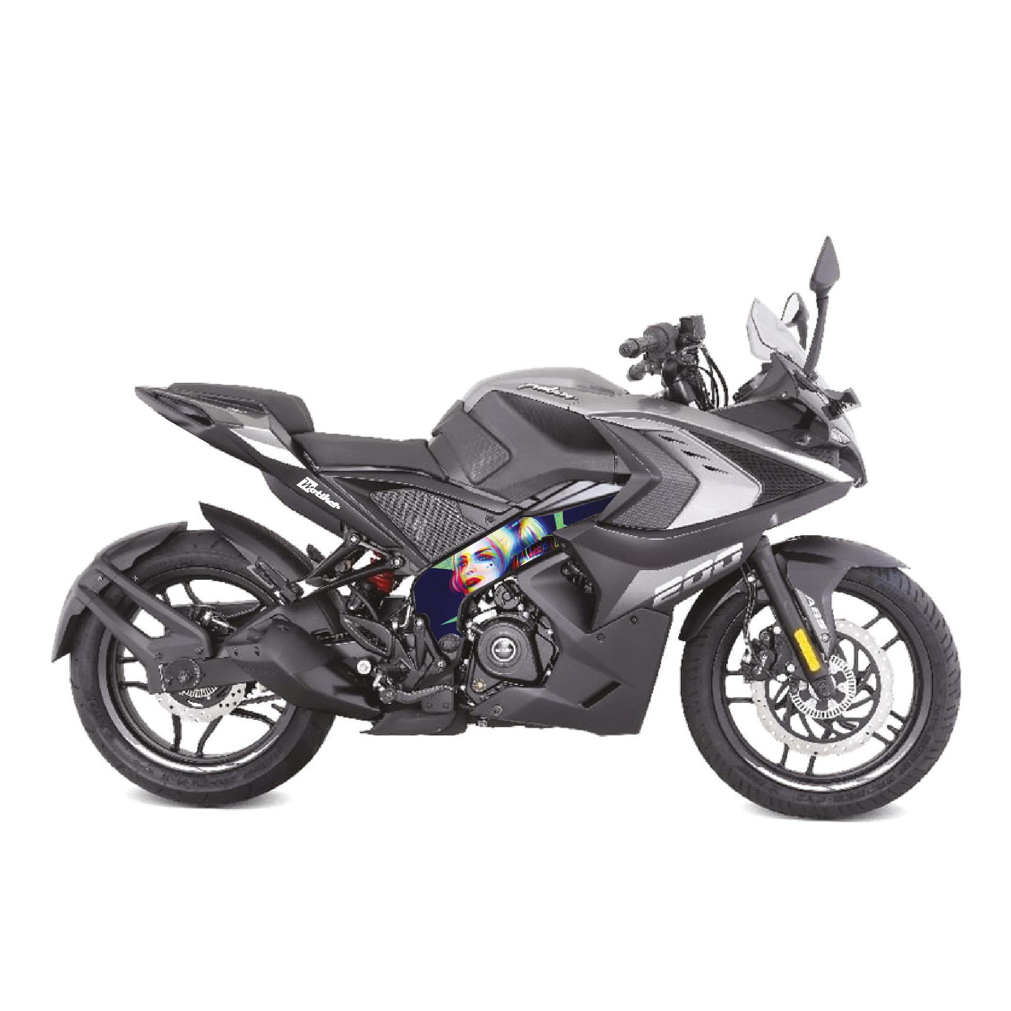 BAJAJ PULSAR RS200 Orta Şase Motosiklet Sticker Etiket Modeli Harley Quinn
