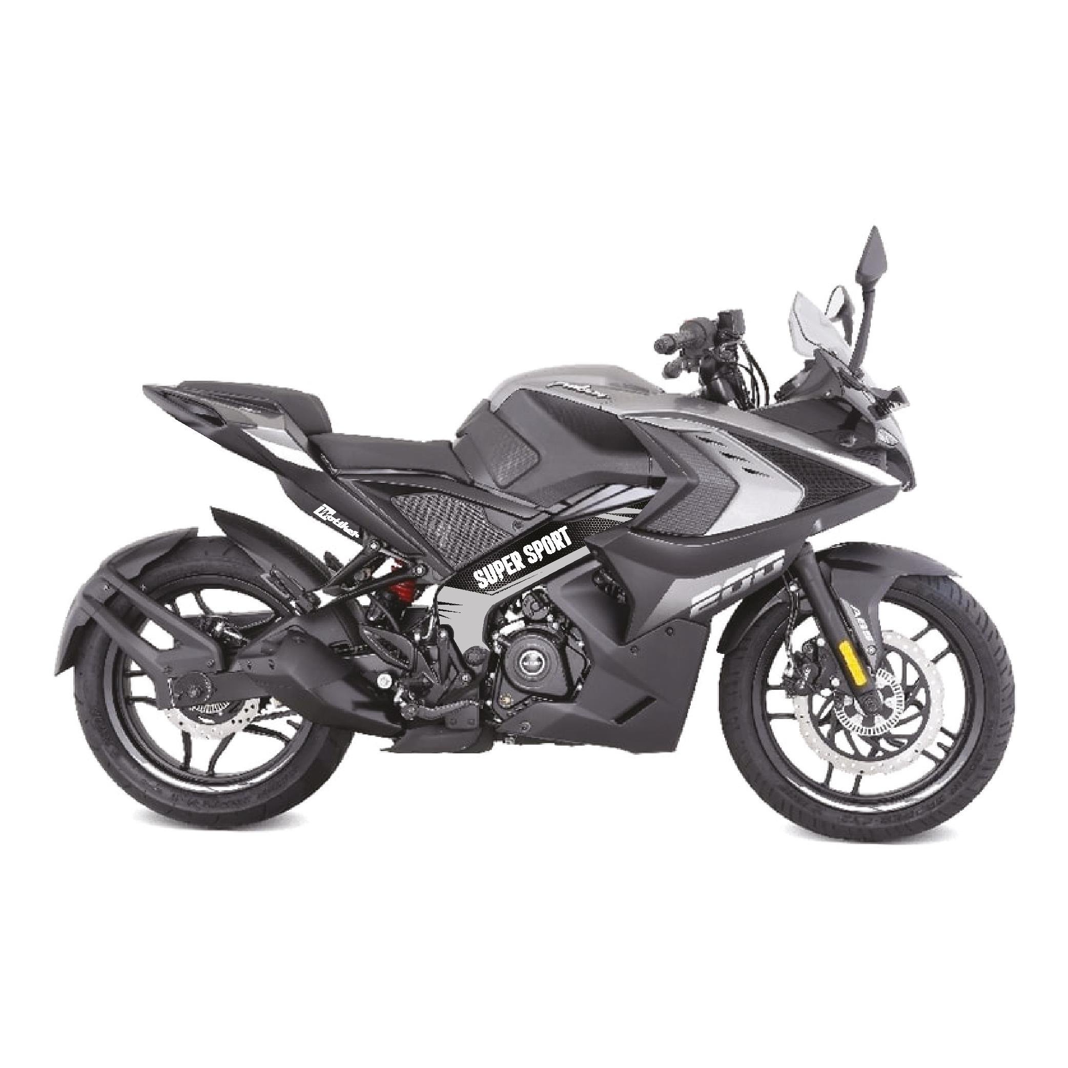 BAJAJ PULSAR RS200 Orta Şase Motosiklet Sticker Etiket Modeli Super Sport Gri