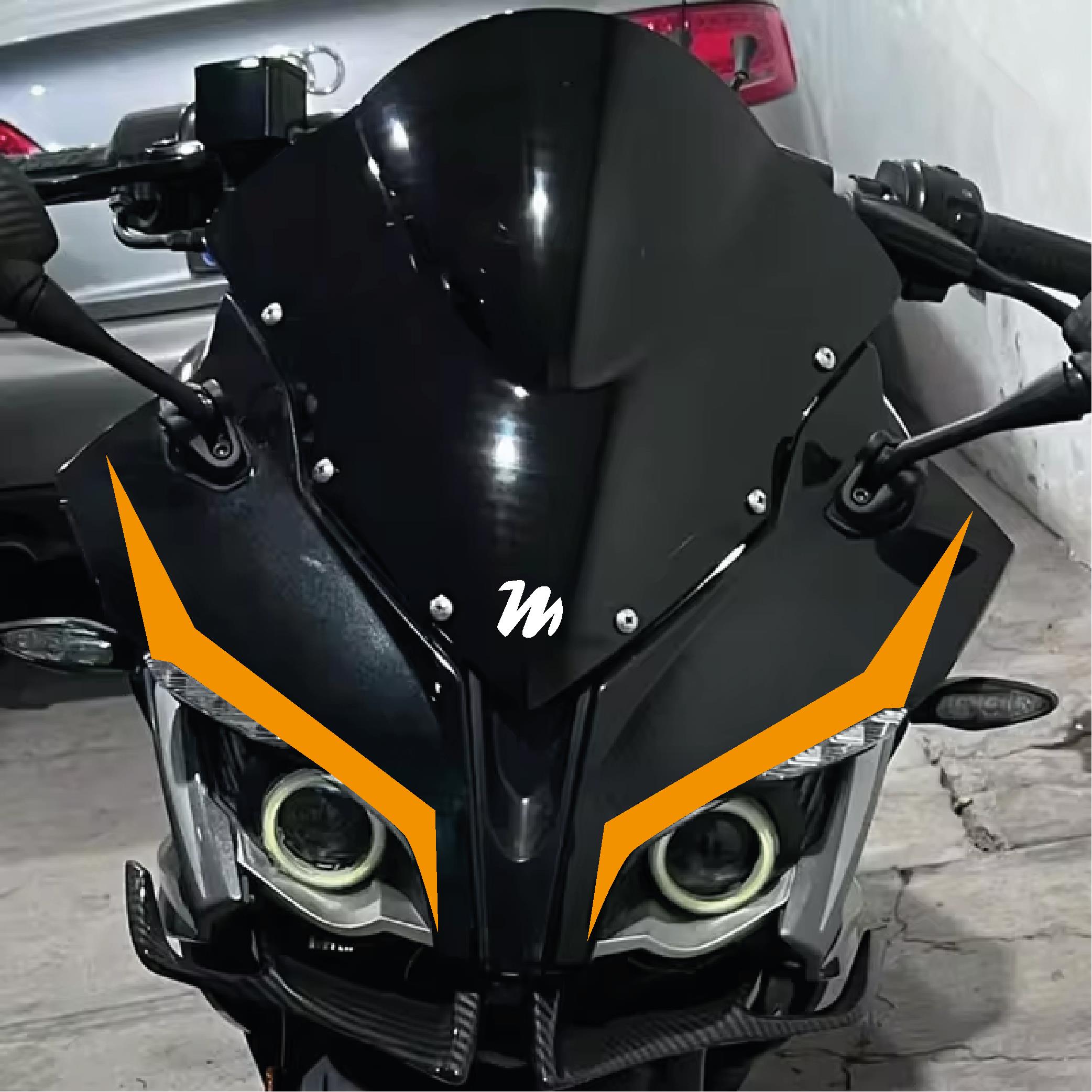 PULSAR RS 200Bajaj RS200 4'lü Ön Kafa Sticker Etiket Modeli Turuncu