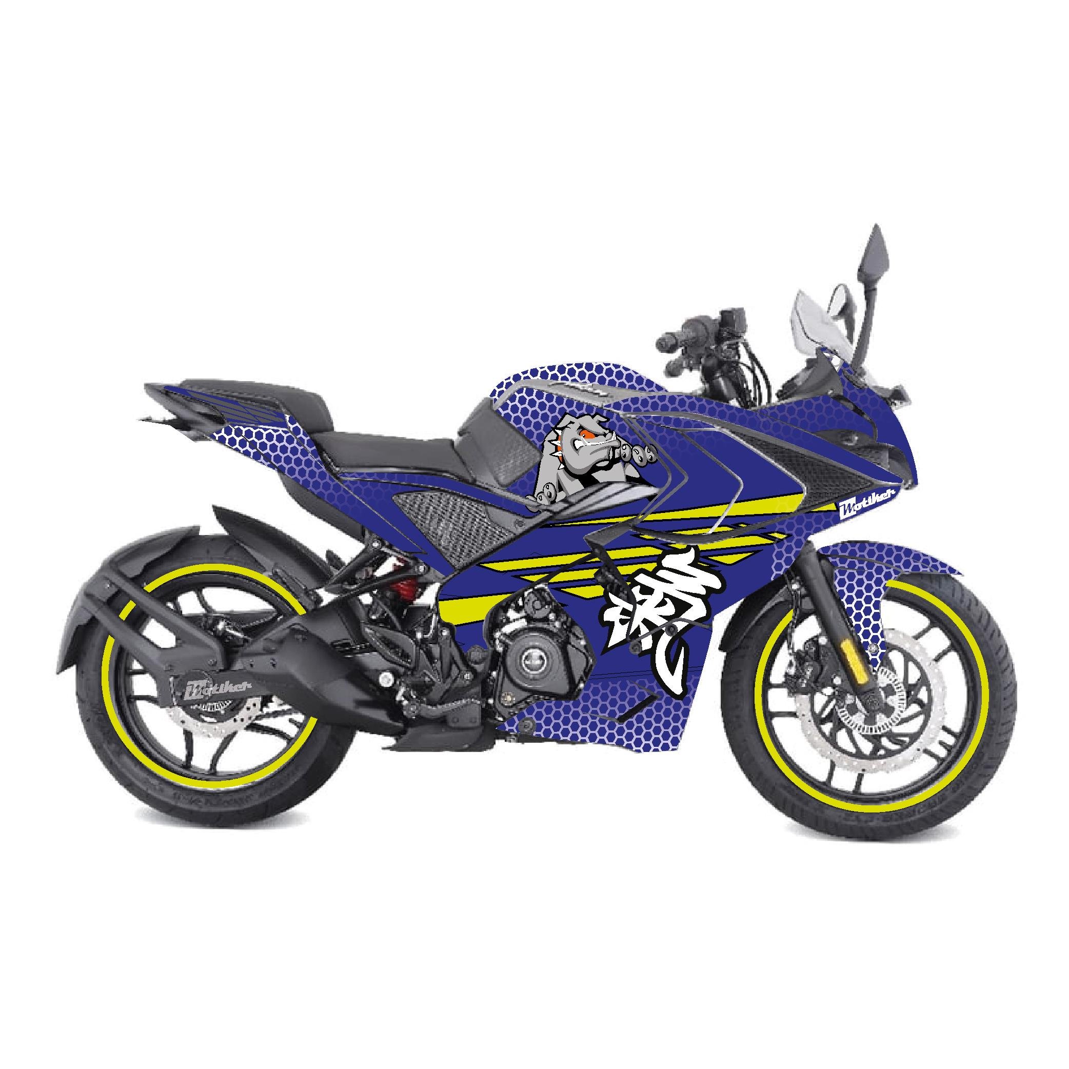 PULSAR RS 200BAJAJ RS200 DOG LACİVERT SARI PARÇALI KAPLAMA MODELİ 