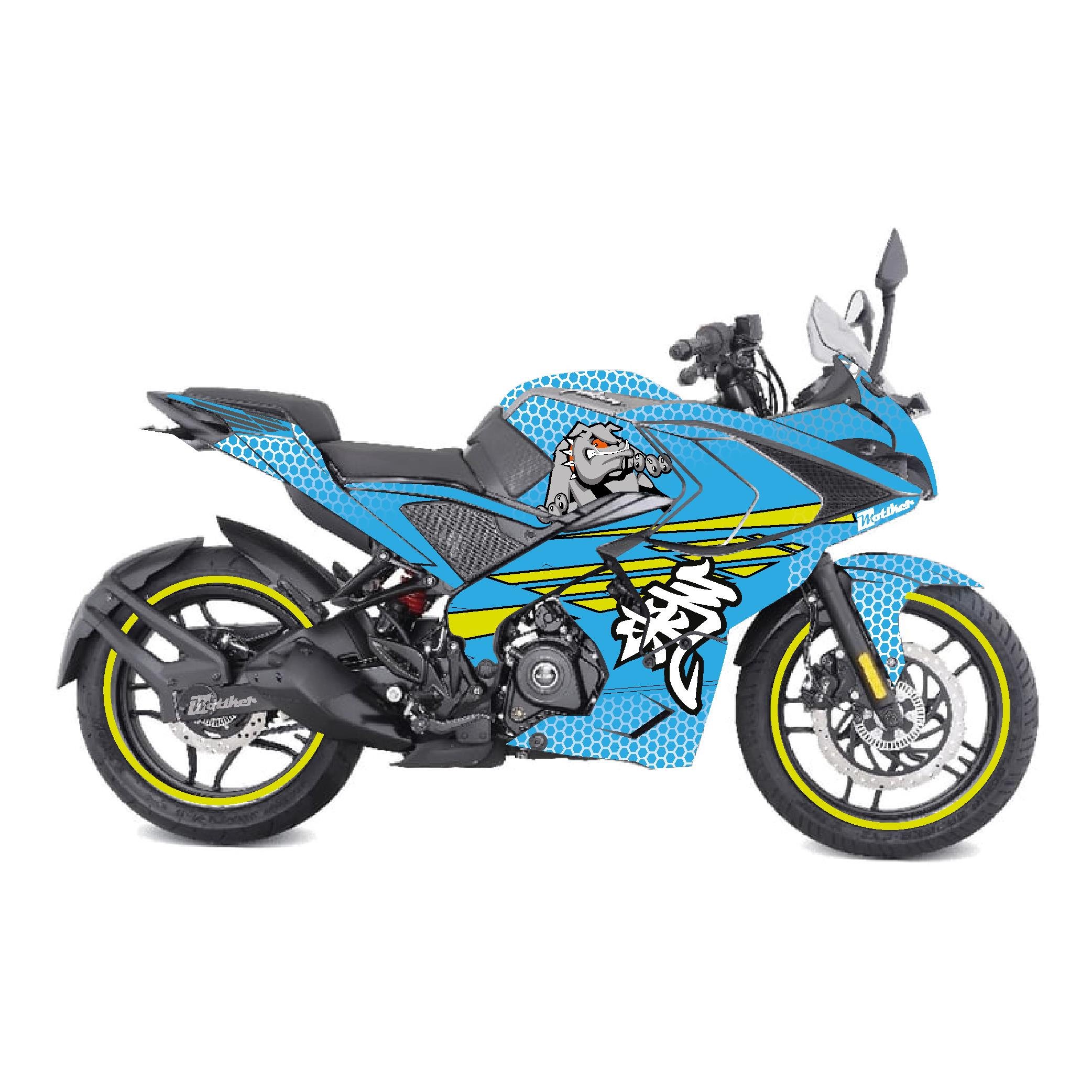 PULSAR RS 200BAJAJ RS200 DOG MAVİ SARI PARÇALI KAPLAMA MODELİ 