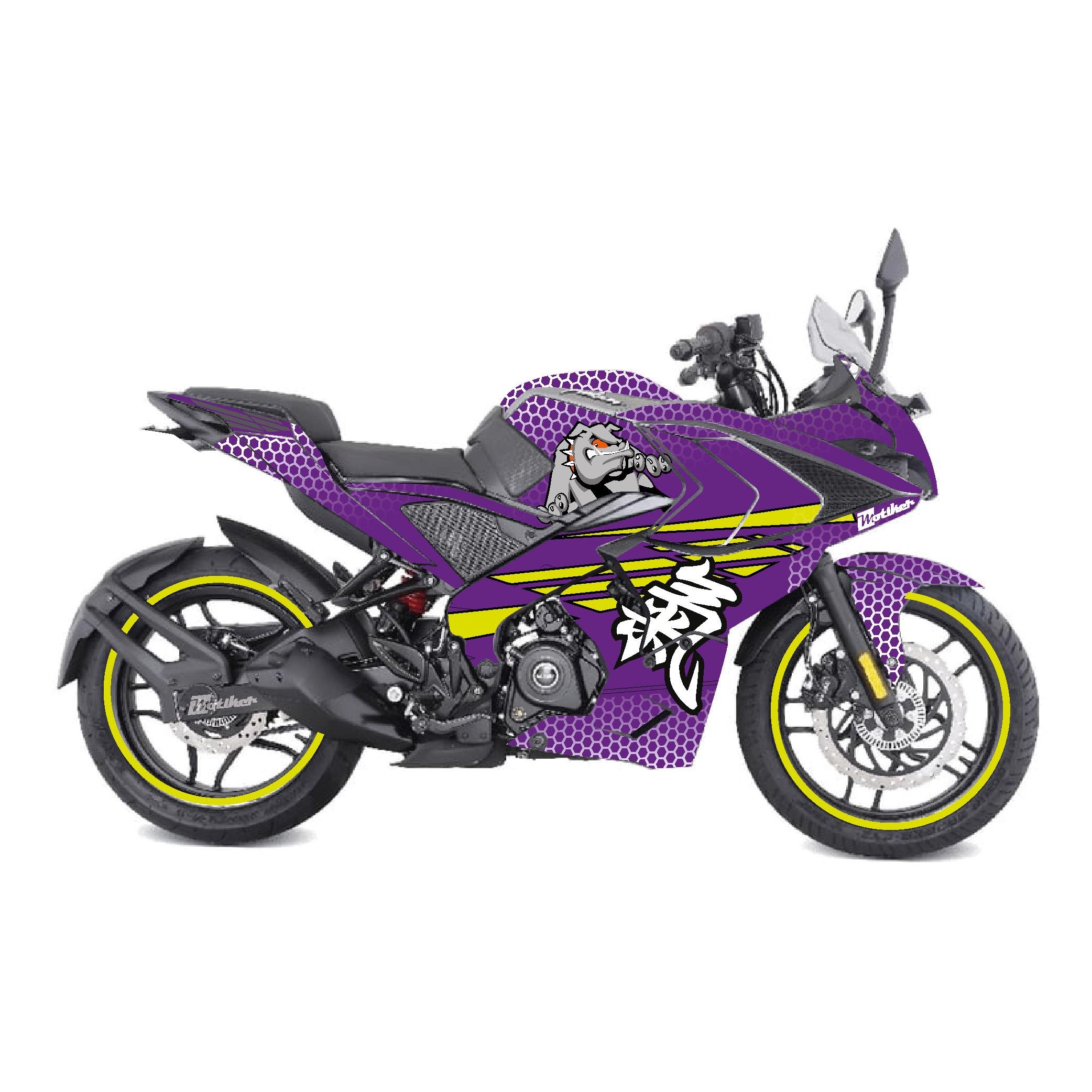 PULSAR RS 200BAJAJ RS200 DOG MOR SARI PARÇALI KAPLAMA MODELİ 