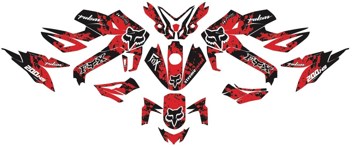 Bajaj RS200 Fox Full Takım Sticker Etiket Modeli