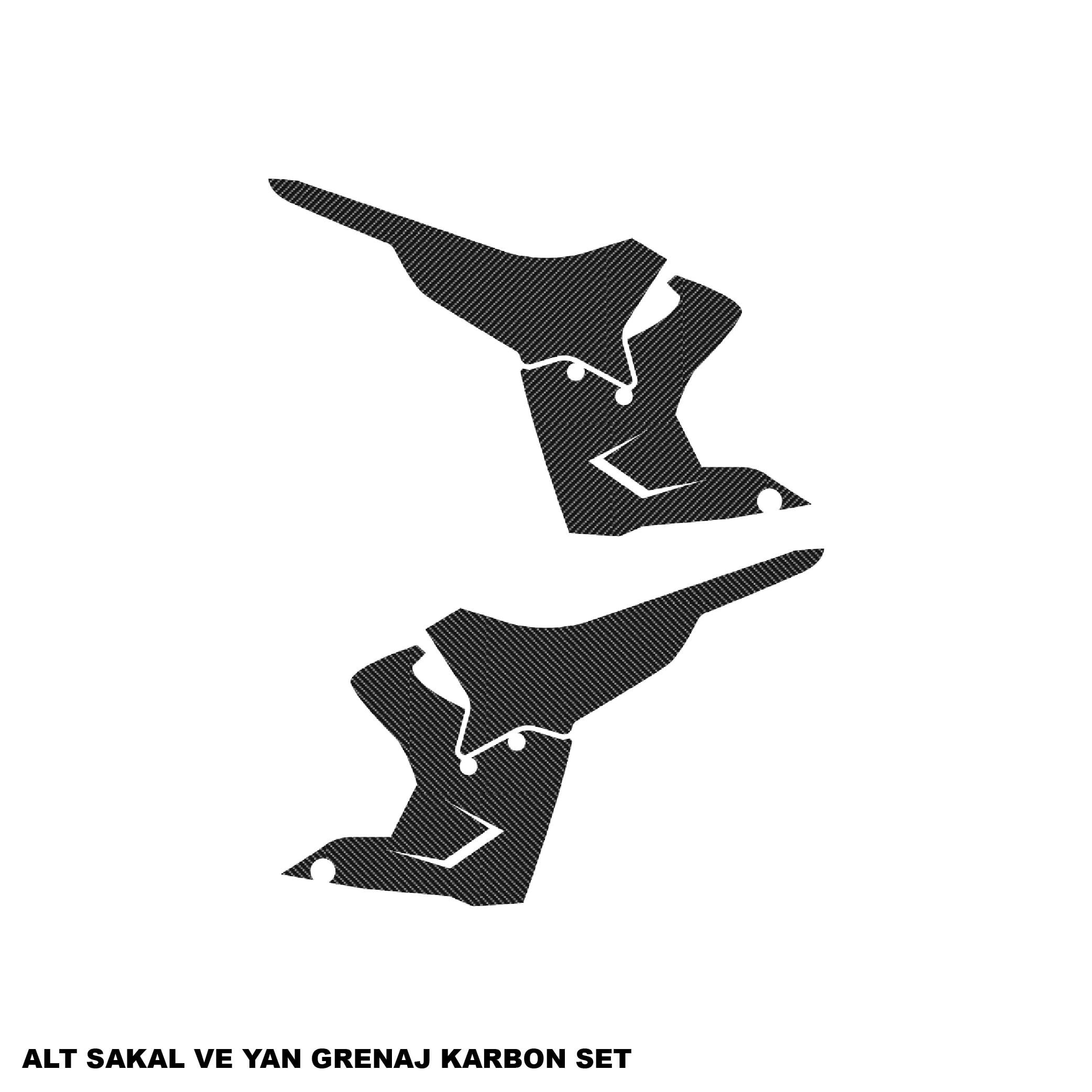 PULSAR RS 200BAJAJ RS200 KARBON STICKER SET ALT SAKAL VE YAN GRENAJ PARÇALI KAPLAMA ETİKET MODELİ