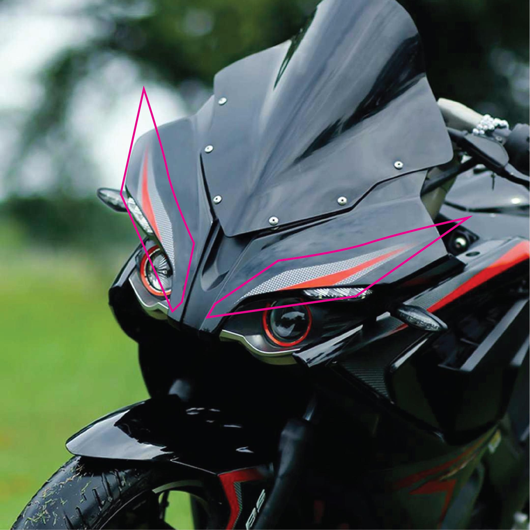 PULSAR RS 200BAJAJ RS200 ÖN KAFA TASARIM STICKER ETIKET MODELİ