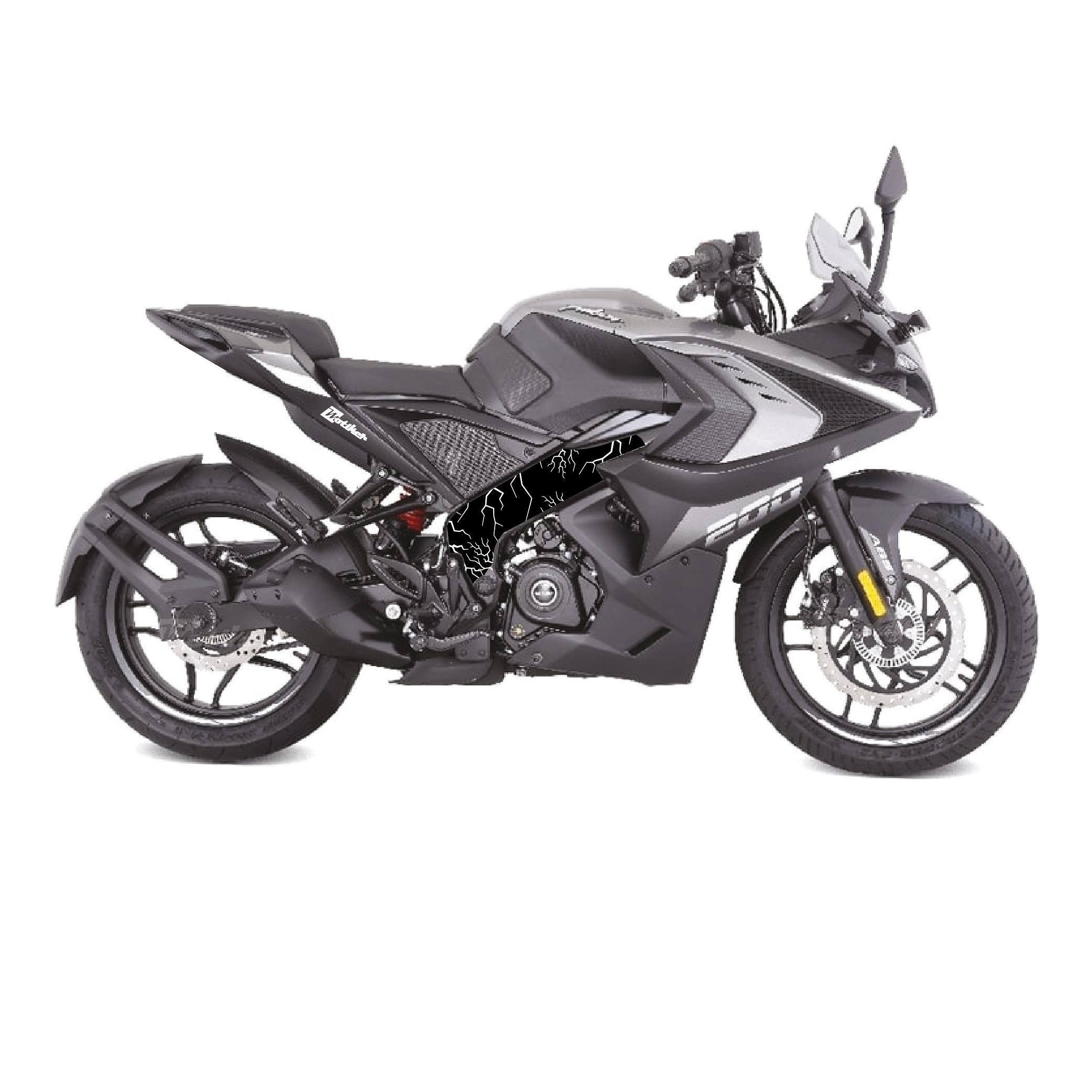PULSAR RS 200Bajaj RS200 Şimşek (Lightning) Beyaz Desen Orta Şase Sticker Etiket Modeli