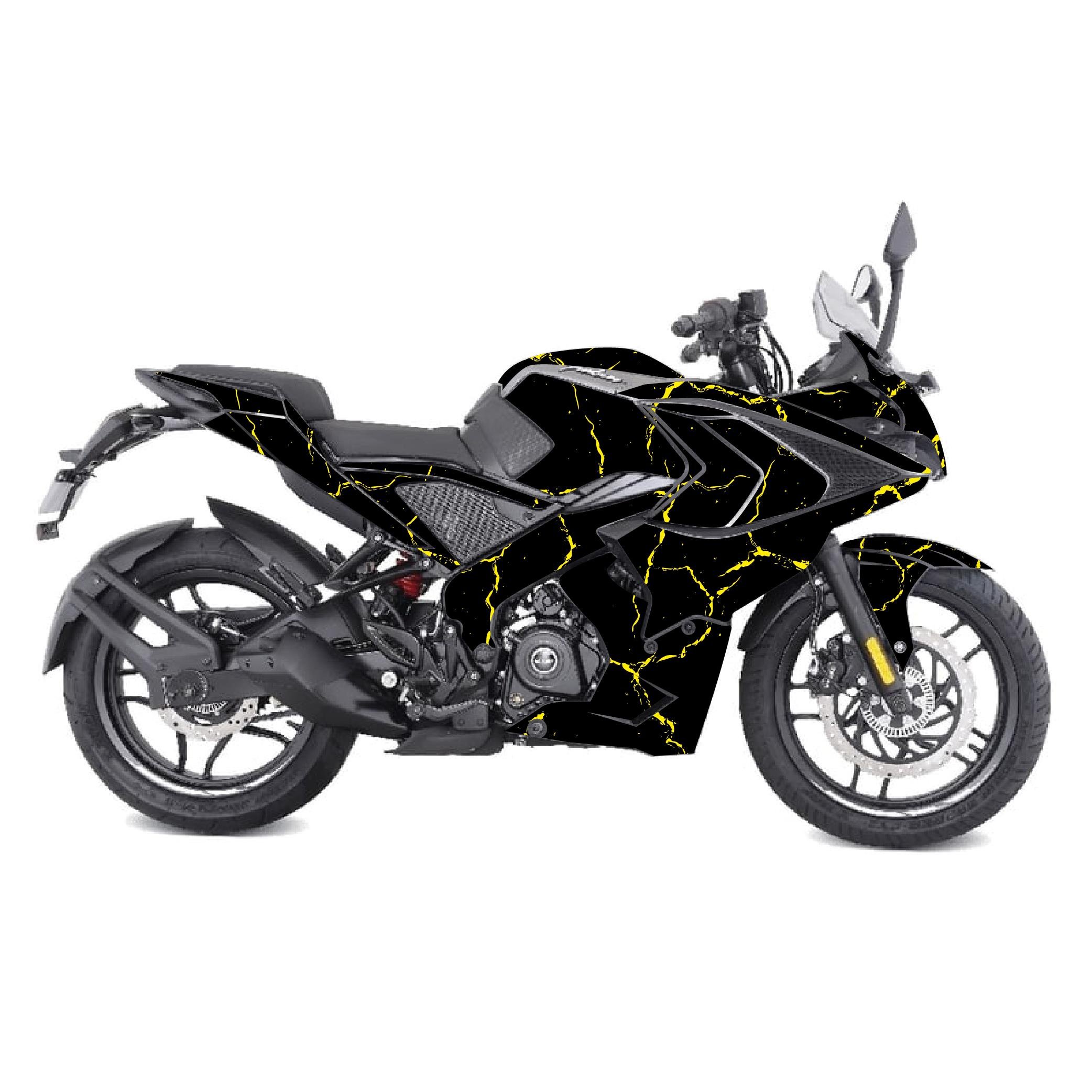 PULSAR RS 200BAJAJ RS200 Sticker Şimşek Desen Motosiklet Kaplama Tasarımı Sarı