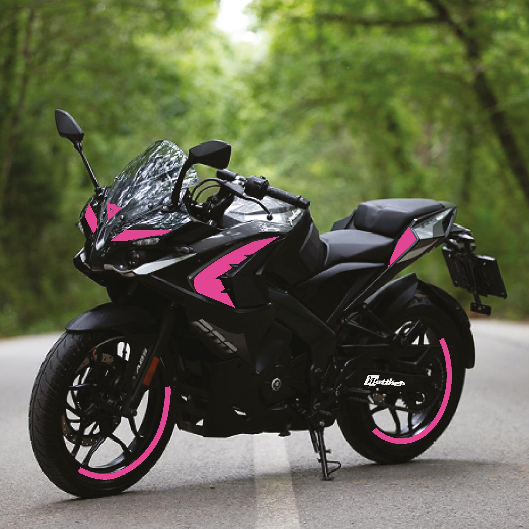 PULSAR RS 200Bajaj RS200 Tek Renk Pembe Parçalı Motosiklet Sticker Etiket Takım Modeli