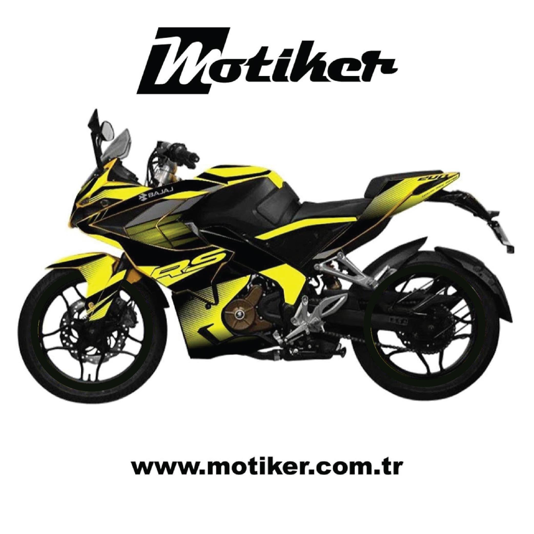 Bajaj RS200 Yellow Striped Sticker Etiket Kaplama Model 