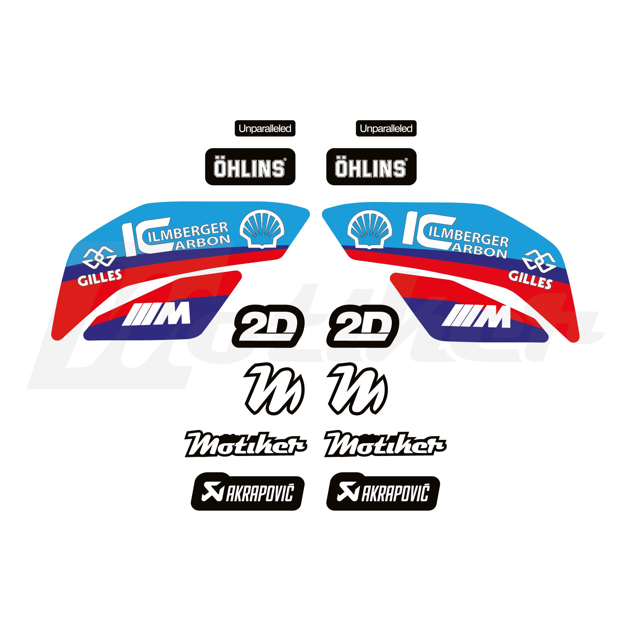 2023 s1000RR M Sticker Etiket Modeli Kırmızı Lacivert Mavi Modeli