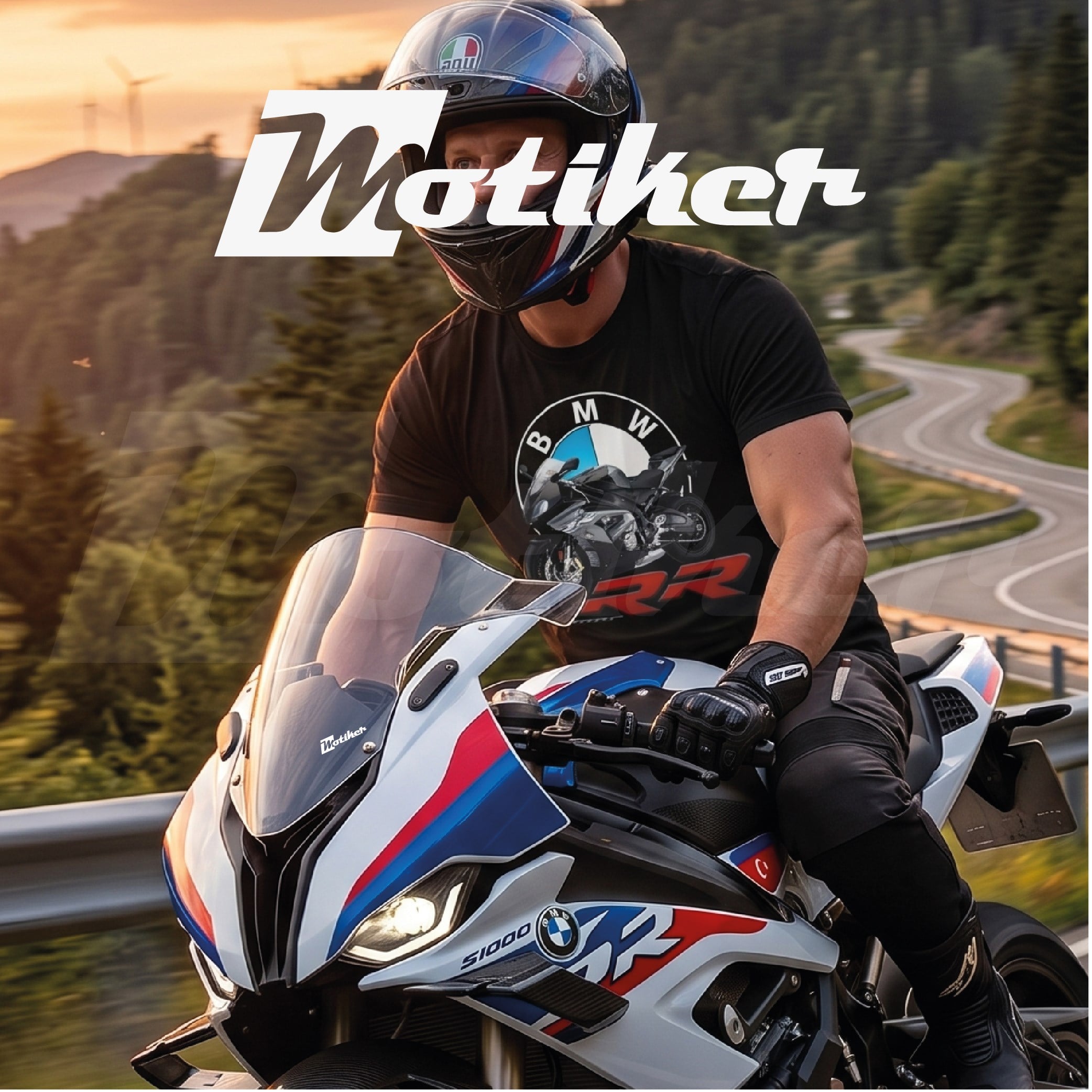 BMW S1000RR Siyah Baskılı Tshirt Modeli