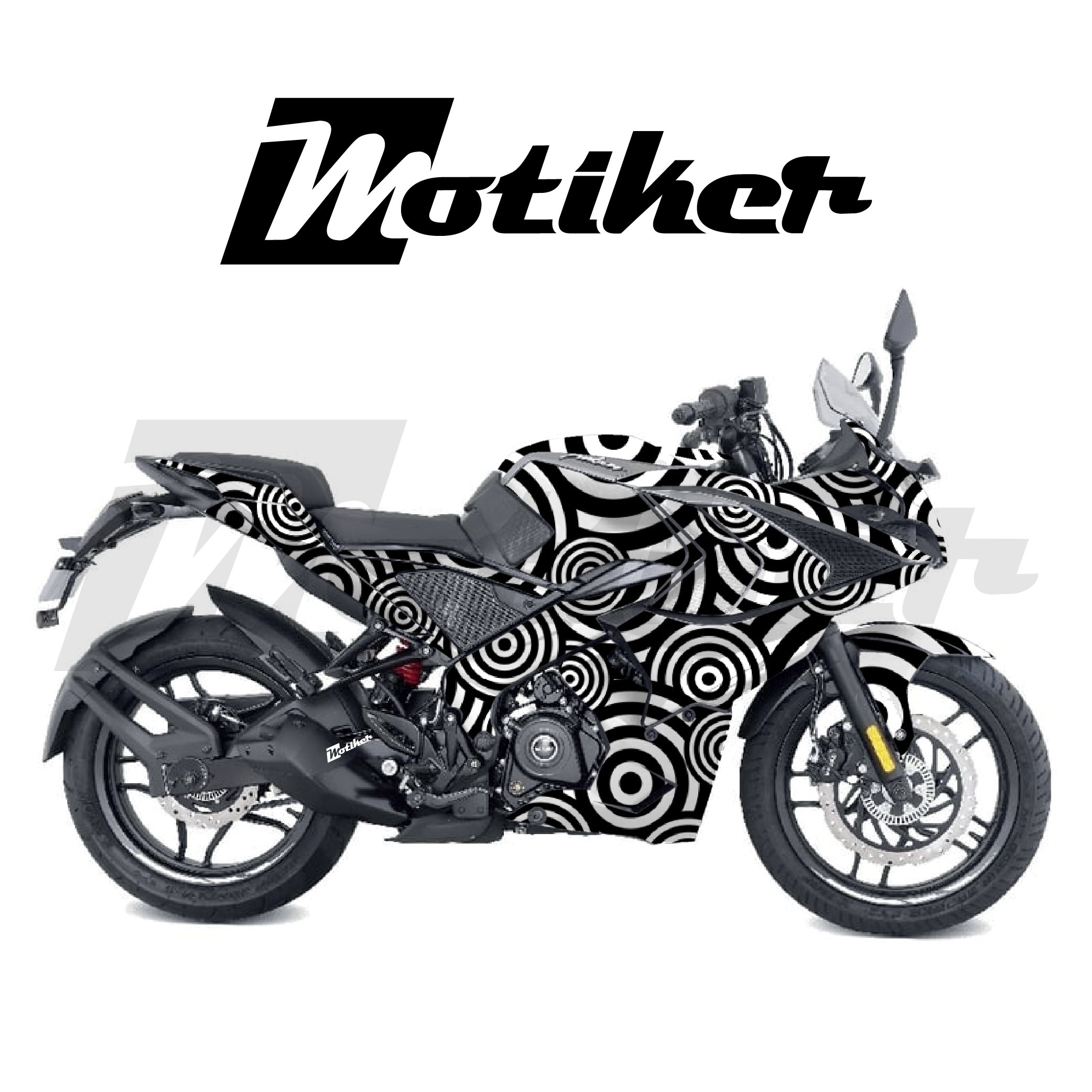 Bajaj RS200 Parçalı Kaplama Sticker Etiket Modeli Dairesel Motif Desen 21 (MTK9382)