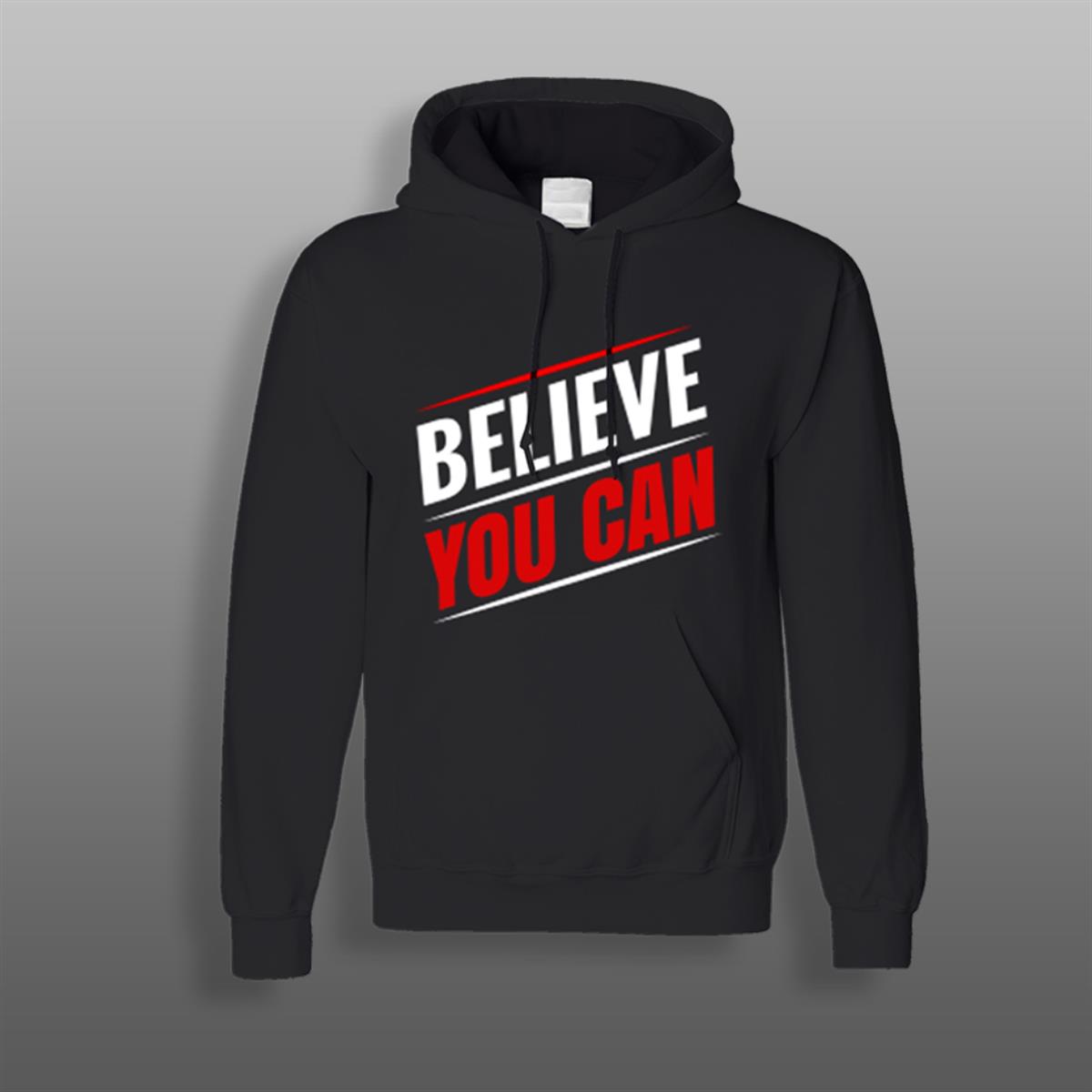 Belive You can Yazılı Siyah Sweatshirt 