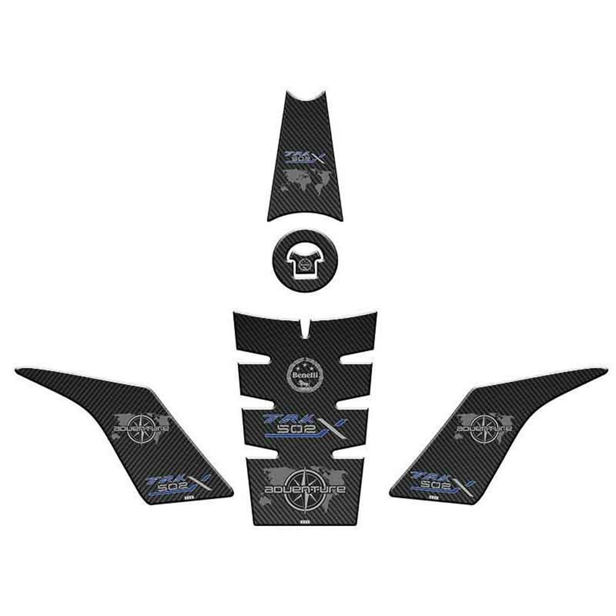 Benelli TRK-502 Carbon-Blue Lined Tank Pad Set Sticker Model