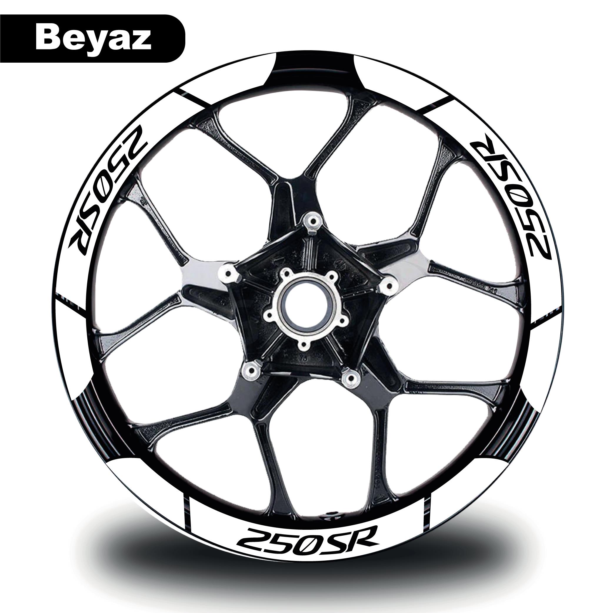 250SRBeyaz CF MOTO 250 SR Geniş Jant Sticker Etiket Modeli