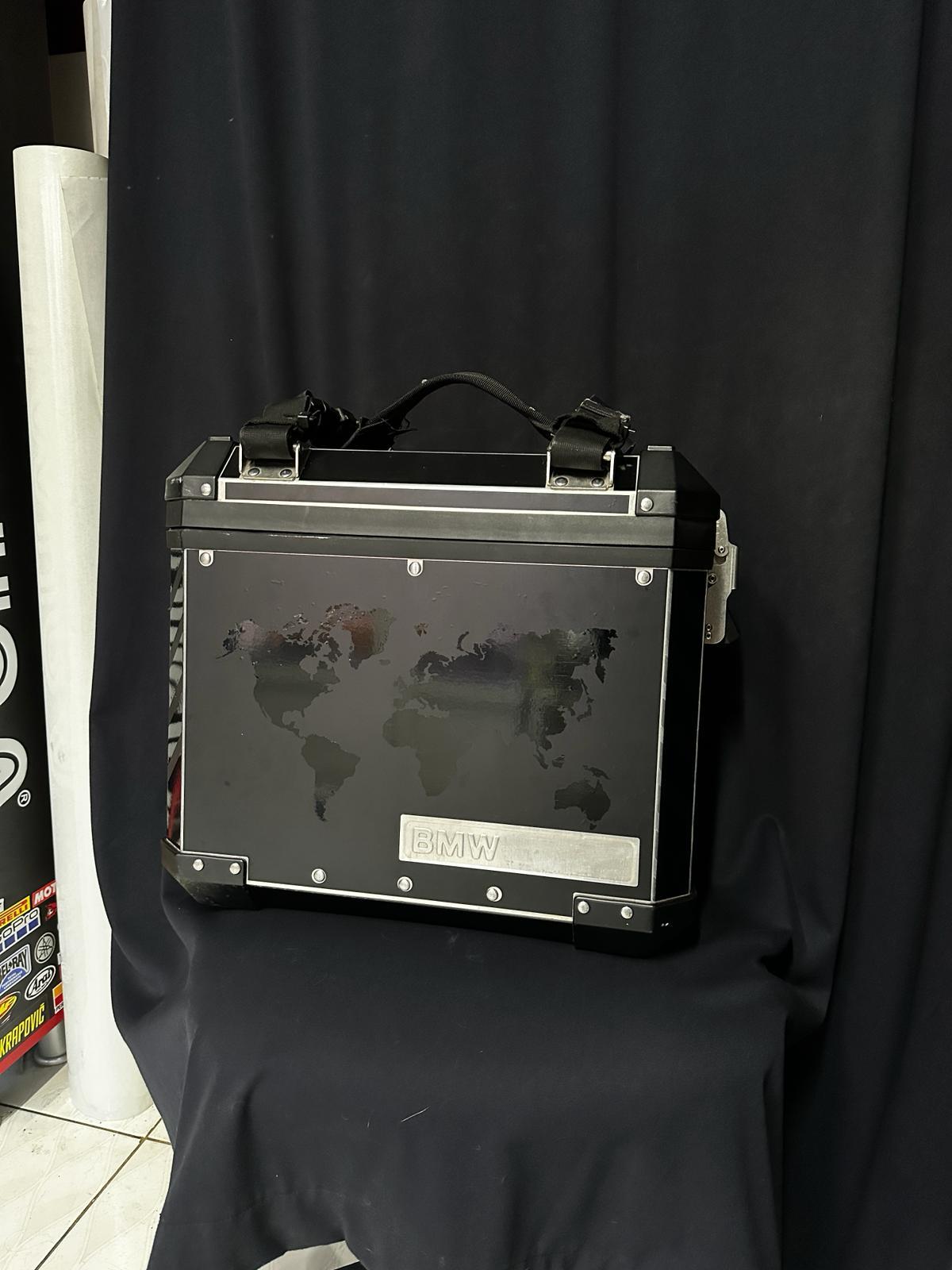 R1250 GSBMW Alüminyum GS Harita Desen Orta ve Yan Çanta (Top And Side Full Case) 2006-2013 Mat Siyah Kaplama