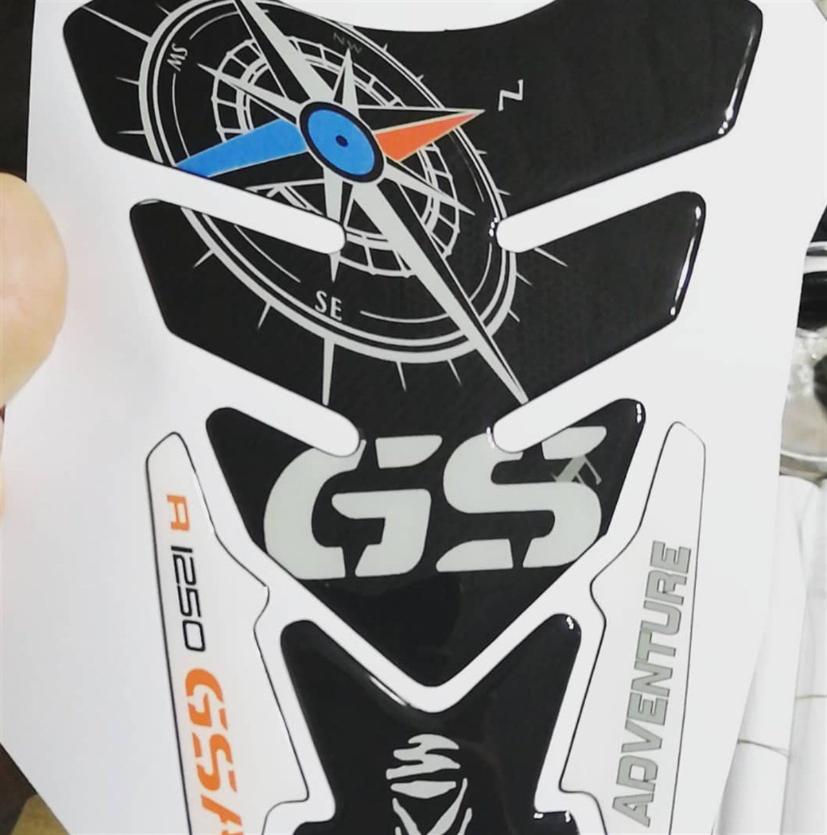 BMW R1250 GS Pusula Siyah Tank Pad Damla Sticker Etiket Modeli