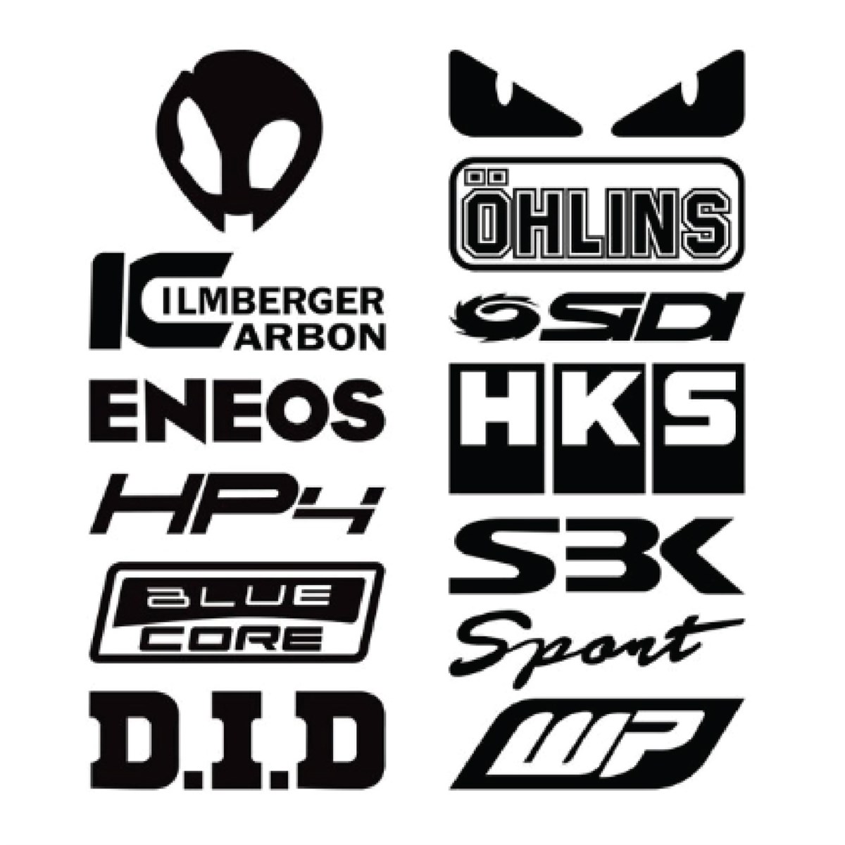 BMW S1000RR Siyah Çoklu Sticker Etiket Modeli