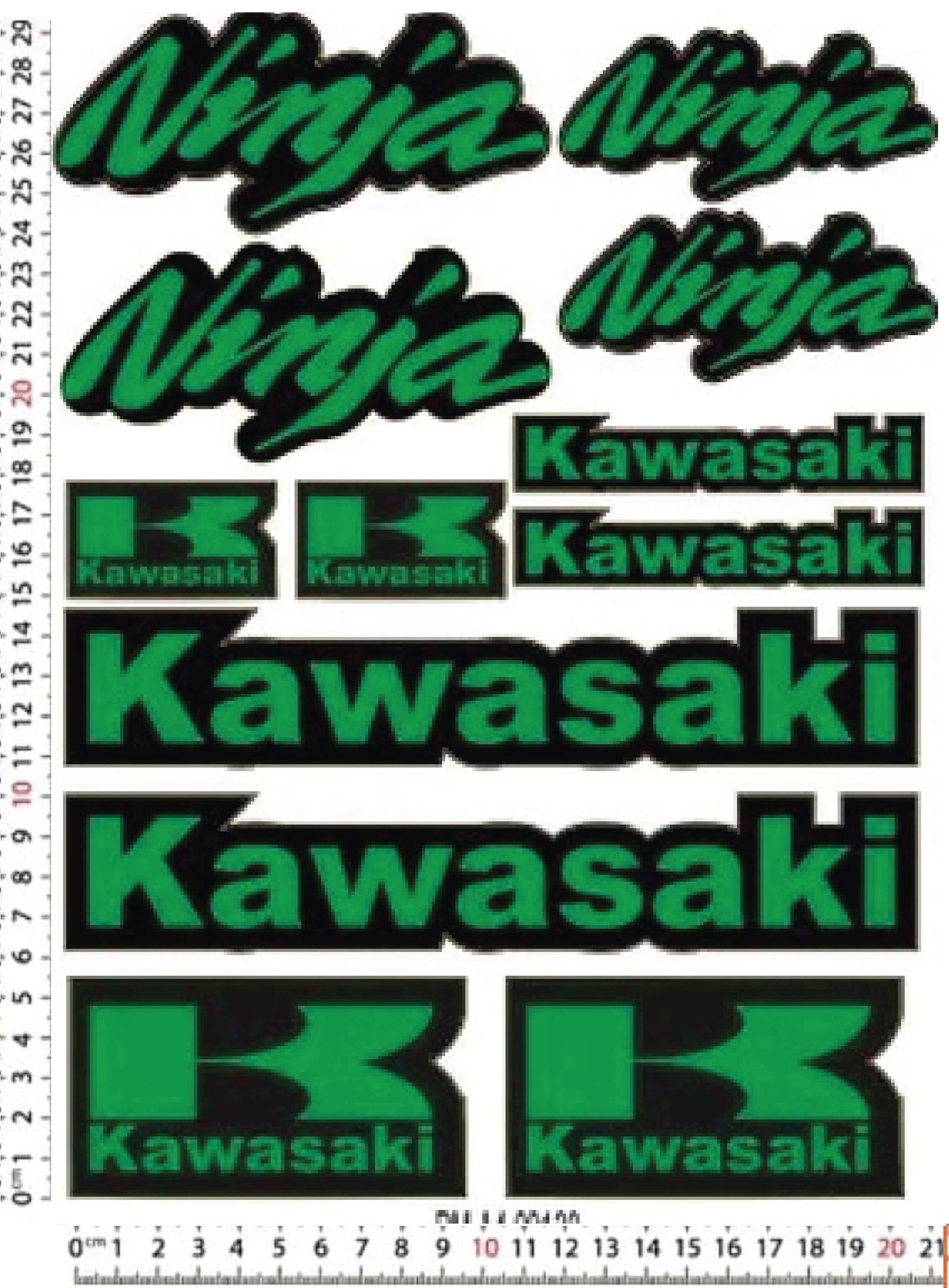 Kawasaki 29*21 Ölçülerinde Karışık Sticker Model 1