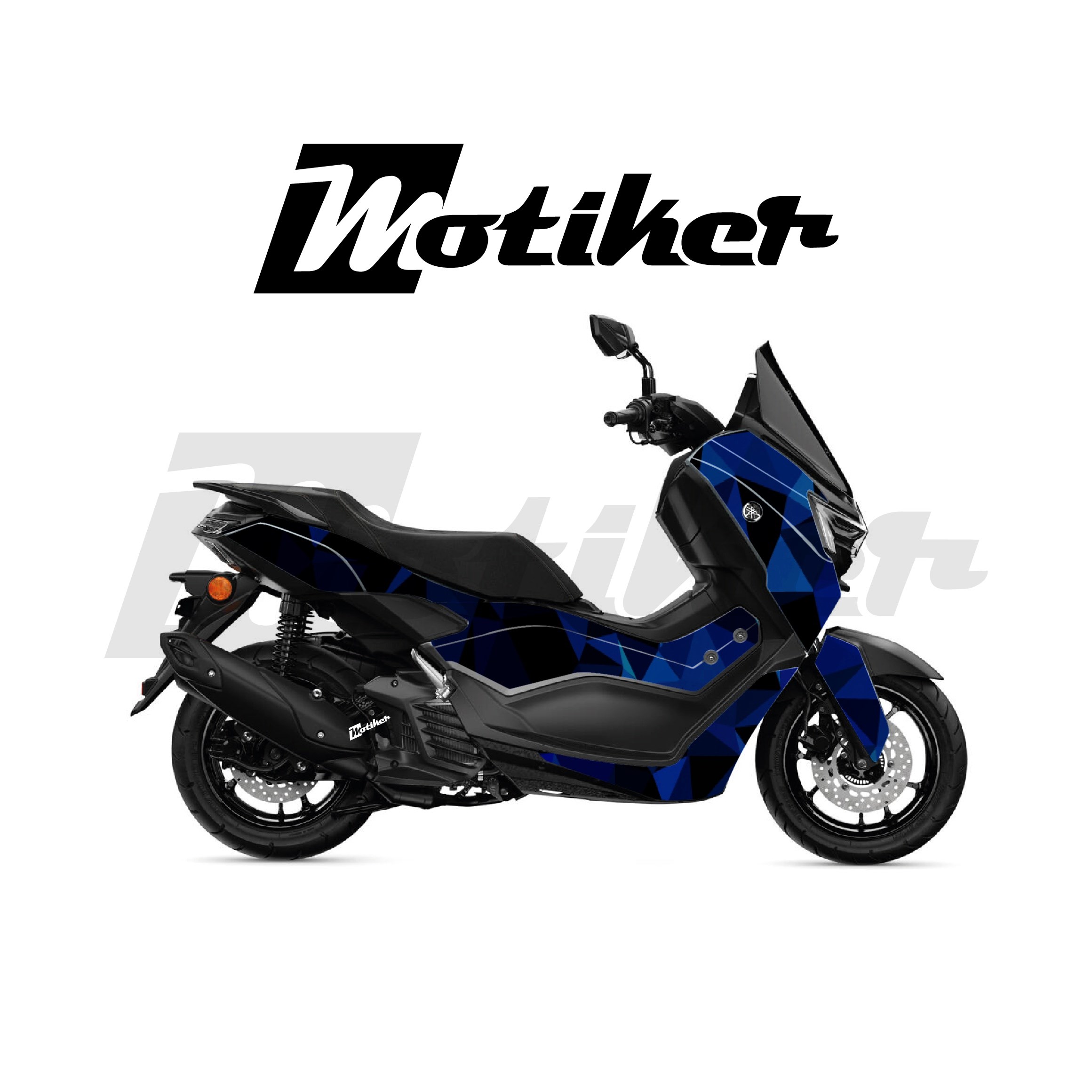 Yamaha NMAX 2025 Parçalı Kaplama Sticker Etiket Modeli Poligon Desen 5 (MTK9366)