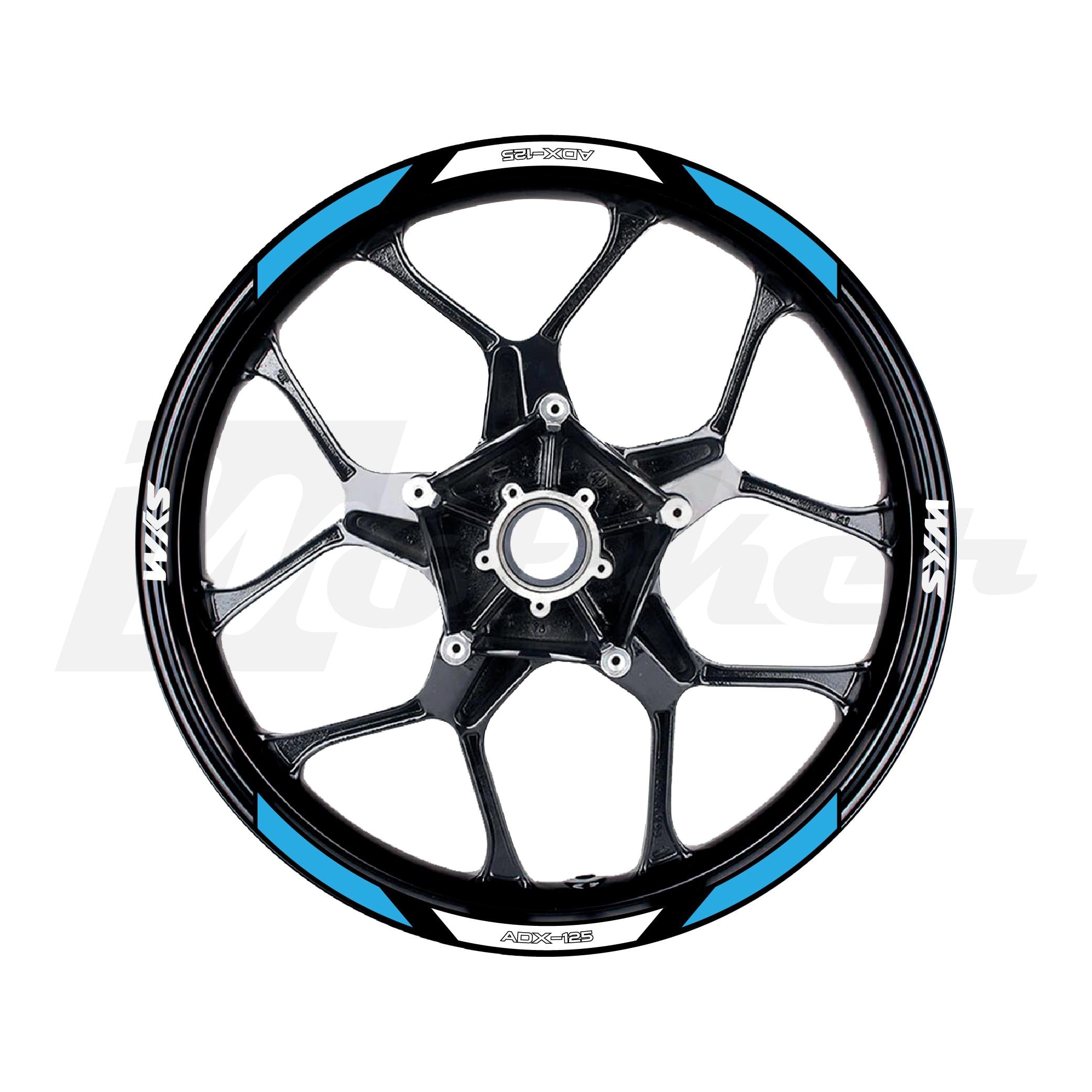 SYM ADX-125 Sticker Jant Dışı Mavi Beyaz Renkli Etiket Modeli Sticker