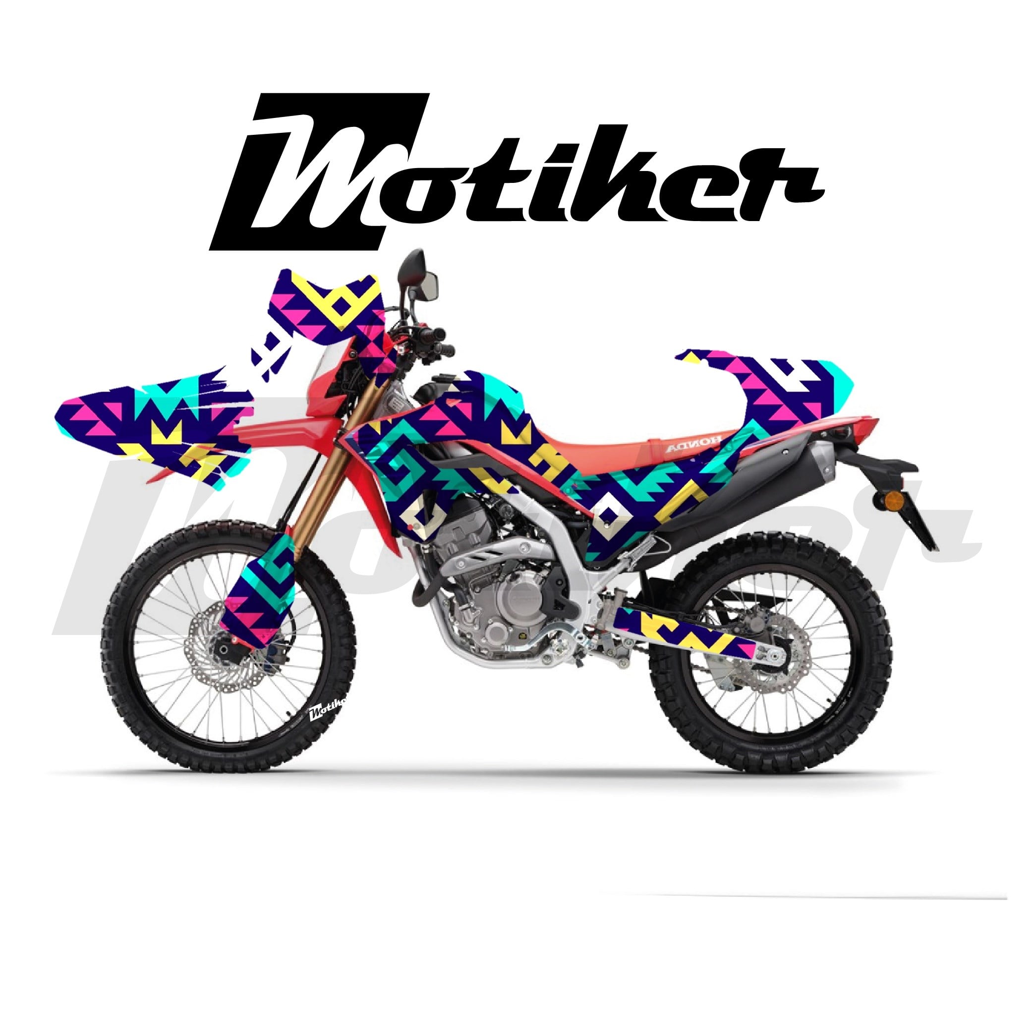 Honda CRF250L Parçalı Kaplama Sticker Etiket Modeli Etnik Motif Desen 9 (MTK9370)