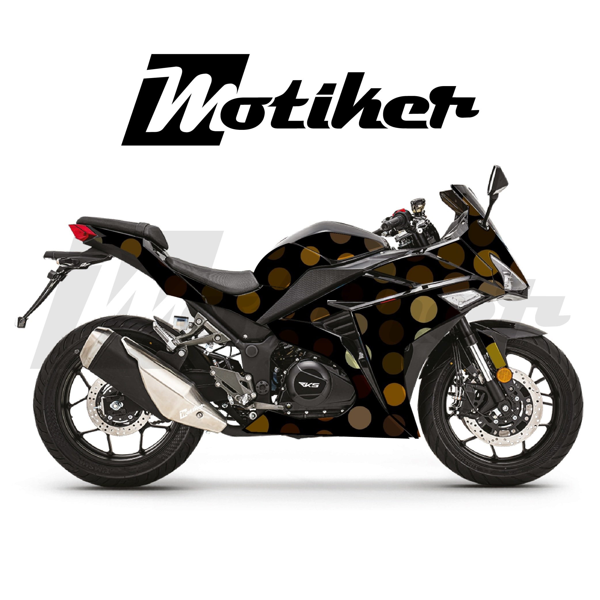 RKS R250 Parçalı Kaplama Sticker Etiket Modeli Altın Noktalar Desen 15 (MTK9376)