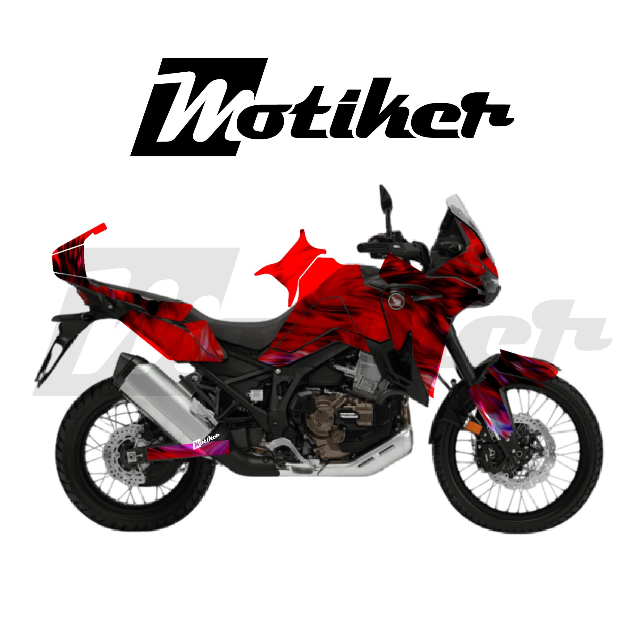 HONDA AFRICA TWIN CRF 1100 L 2020-2023 Parçalı Kaplama Sticker Etiket Modeli Akışkan Doku Desen 7 (MTK9368)