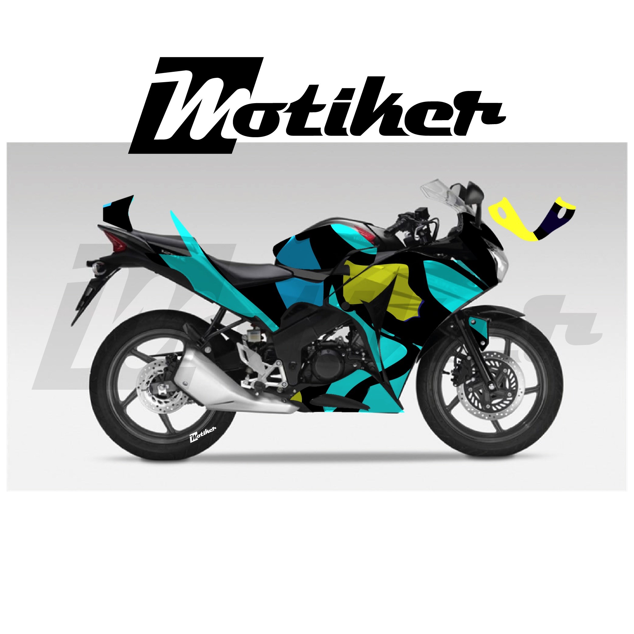 Honda CBR 125R Parçalı Kaplama Sticker Etiket Modeli Soyut Kamuflaj Desen 22 (MTK9383)