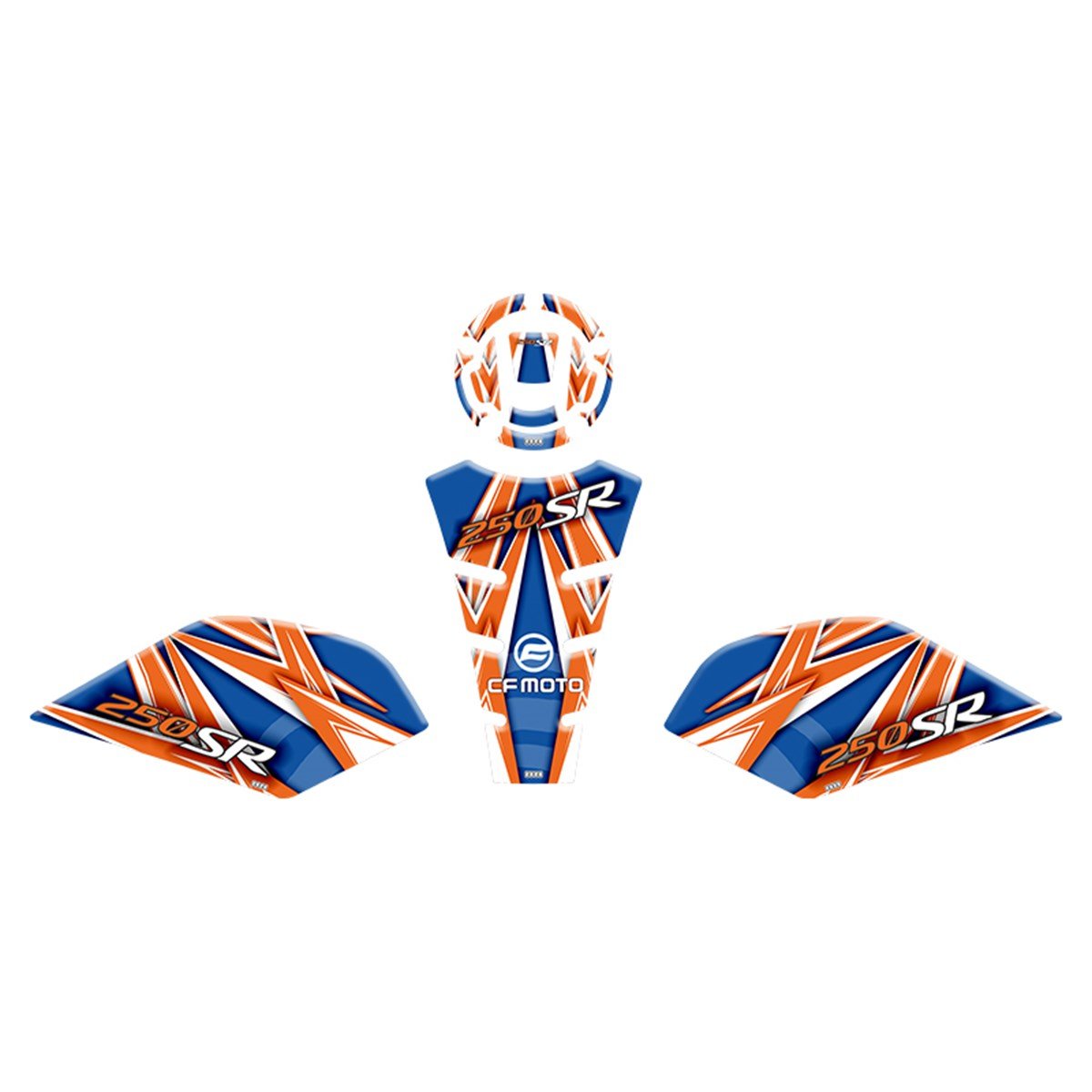CF MOTO 250 SR Turuncu Mavi  Tank Pad Damla Sticker Modeli Takım 