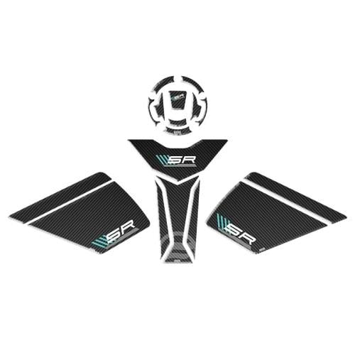 CF MOTO 450 SR 2023 UYUMLU TANKPAD SET FULL KARBON TURKUAZ DETAY