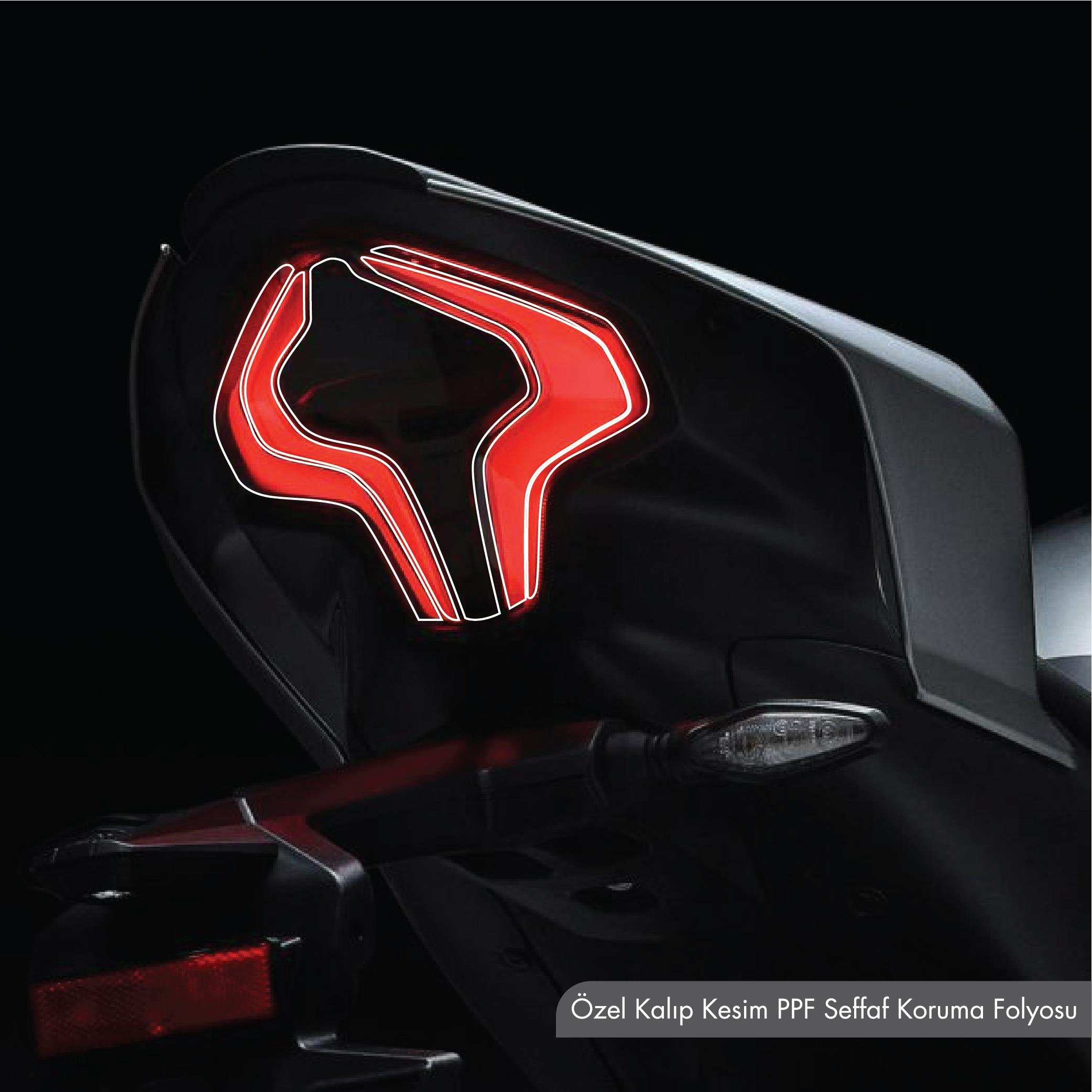 450SRCF Moto 450NK Arka Stop Camı Koruması Şeffaf (PPF) Koruma Film