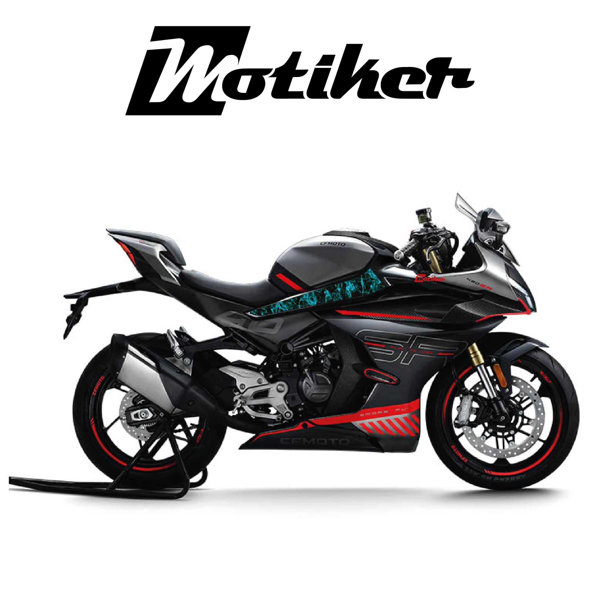 450SRCF Moto 450SR Orta Şase Turkuaz Duman Desen Kaplama Modeli