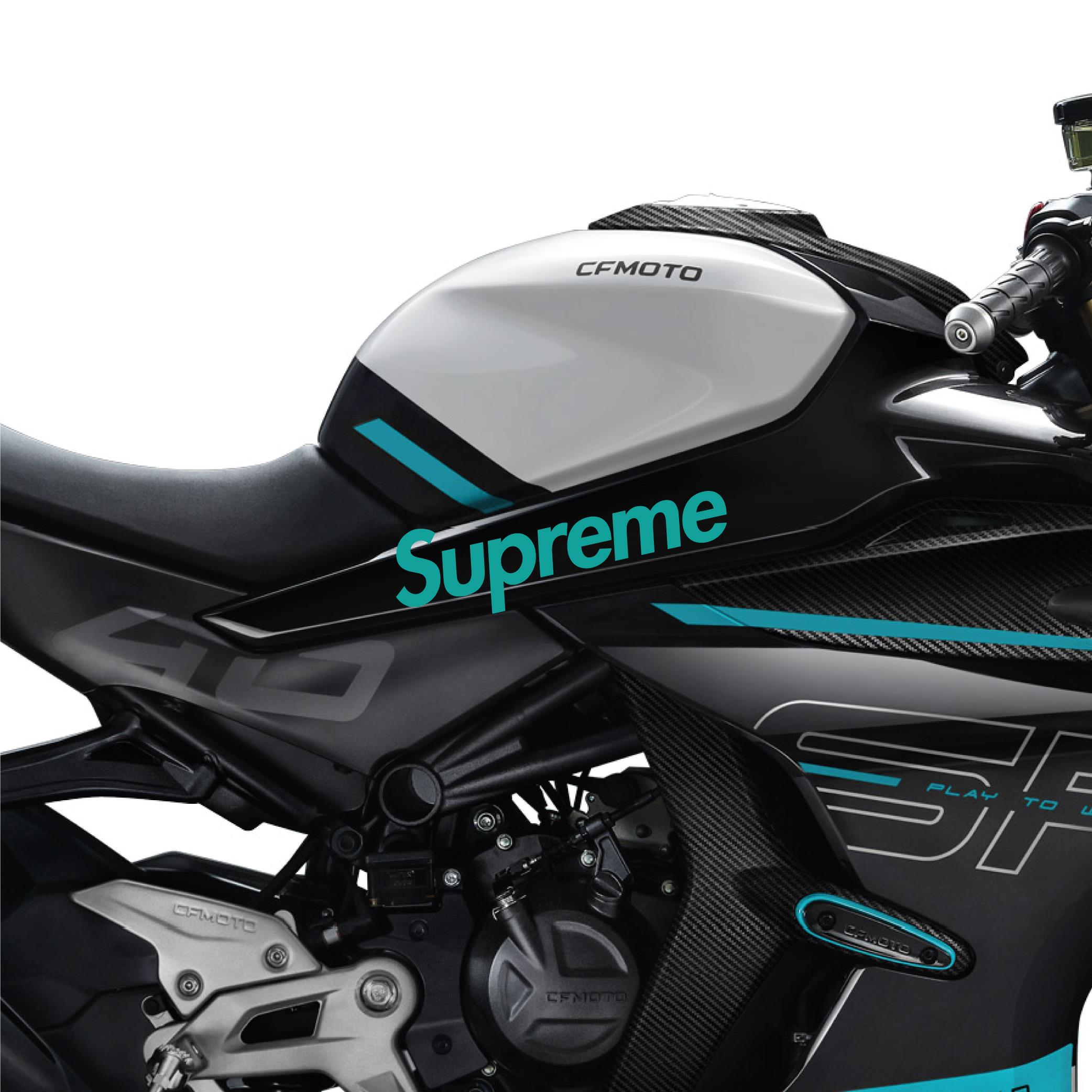 450SRCF MOTO 450SR Supreme Orta Şase Tasarım Motosiklet Sticker Etiket Modeli Turkuaz