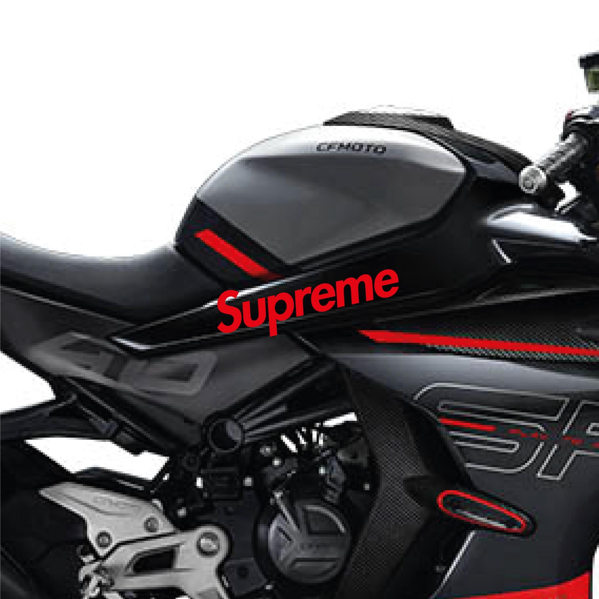 450SRCF MOTO 450SR Supreme Orta Şase Tasarım Motosiklet Sticker Etiket Modeli Kırmızı