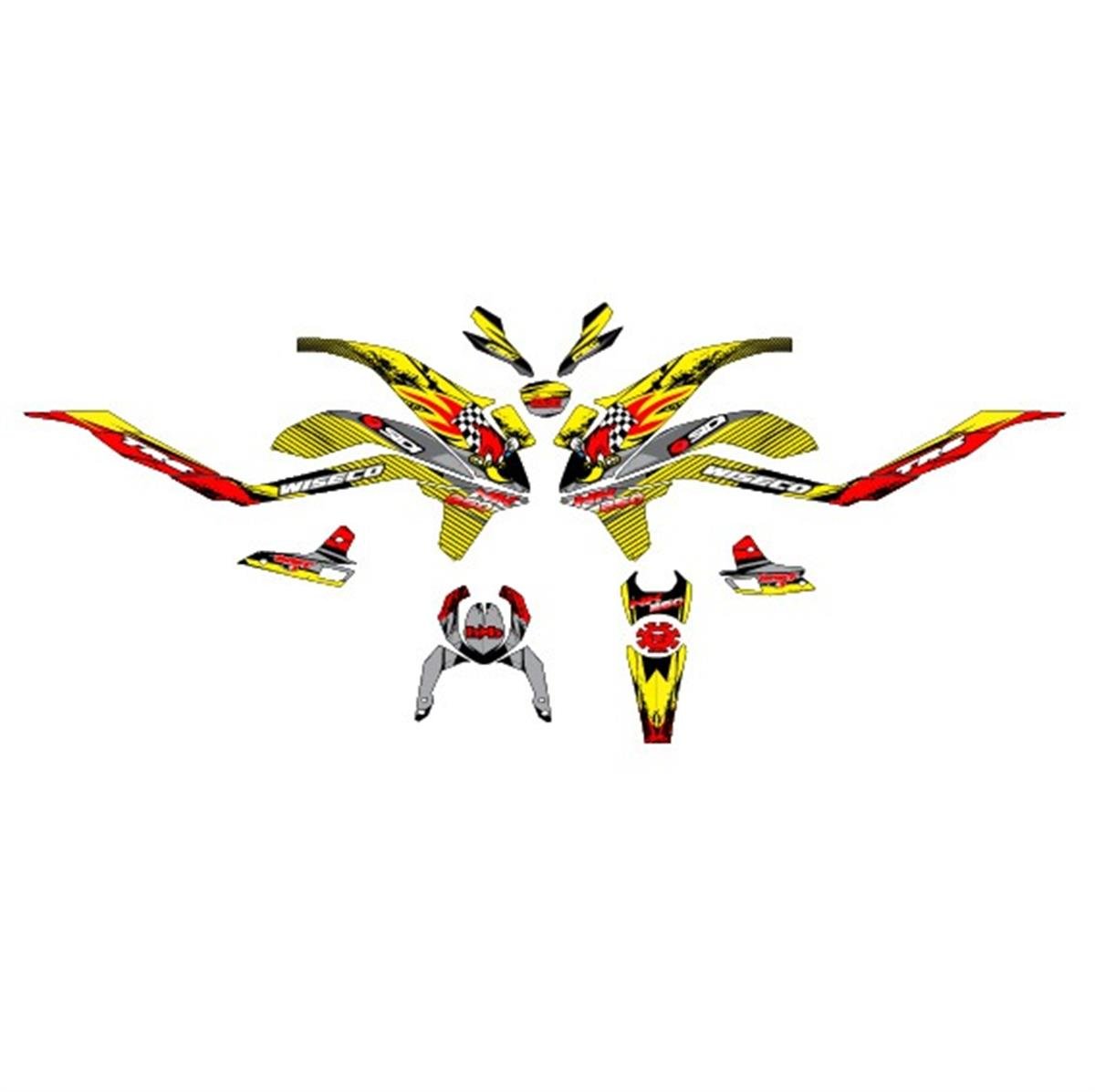 CF MOTO NK 250 - Duffy Desen Parça Takım Sticker Modeli