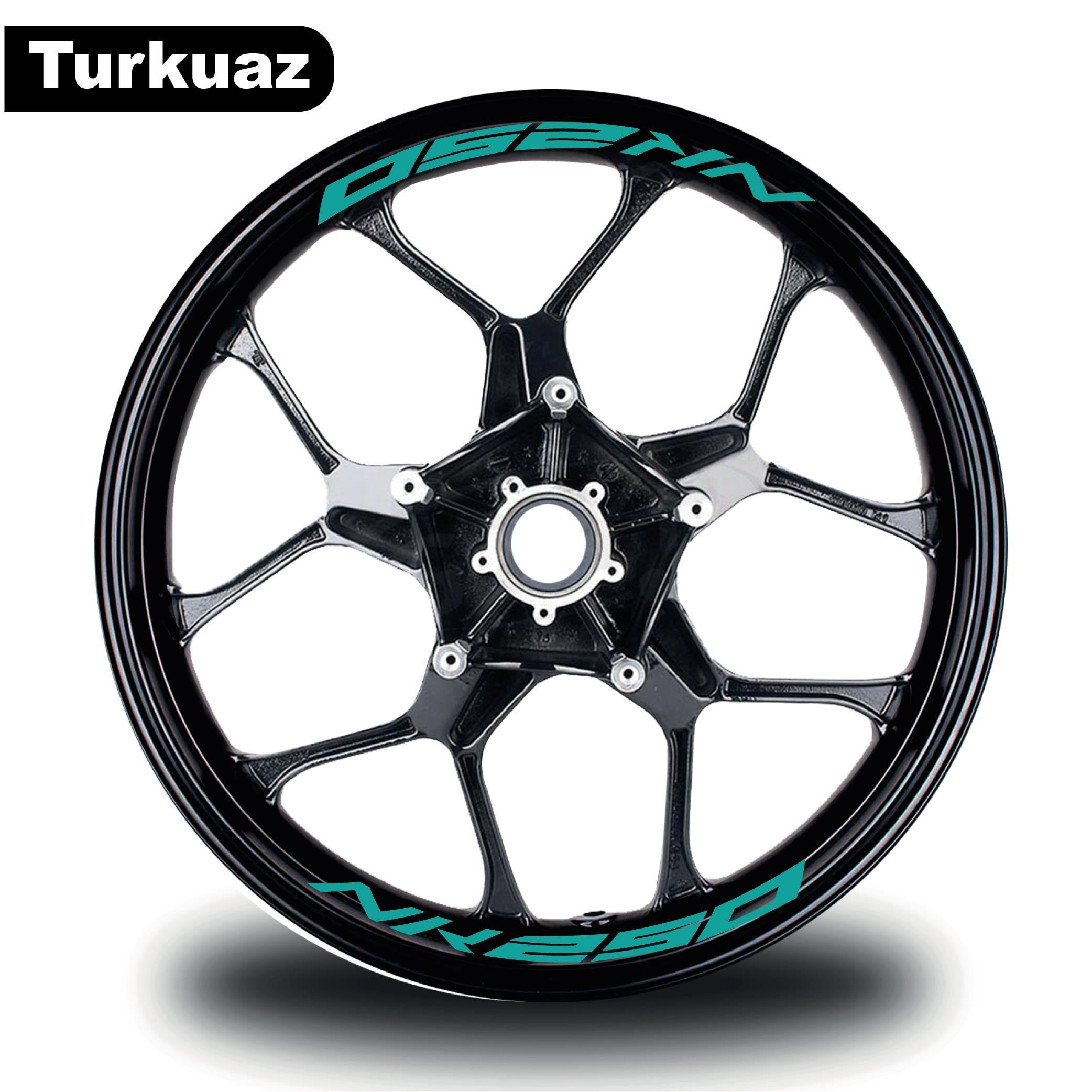 250 NKCF MOTO NK 250 Jant İçi 8 adet Sticker Turkuaz
